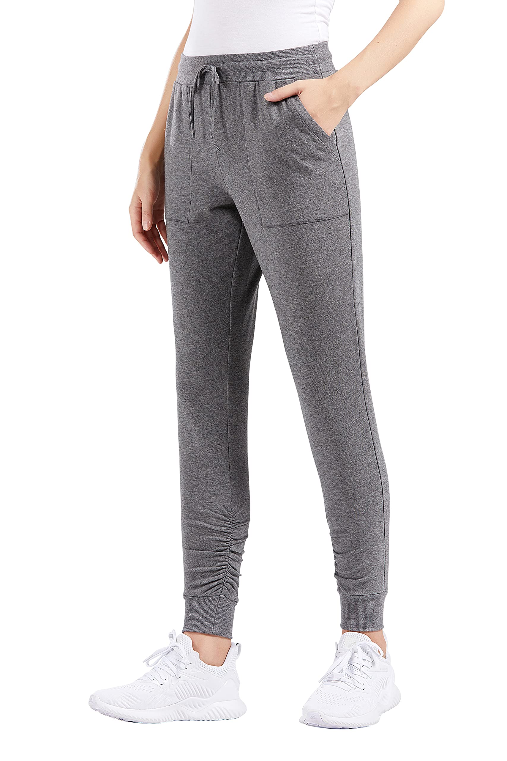 Super Soft Women's Jogger Pants - Mid Rise Slim Fit Yoga Pants with Pockets for Running, Workout & Lounge Wear