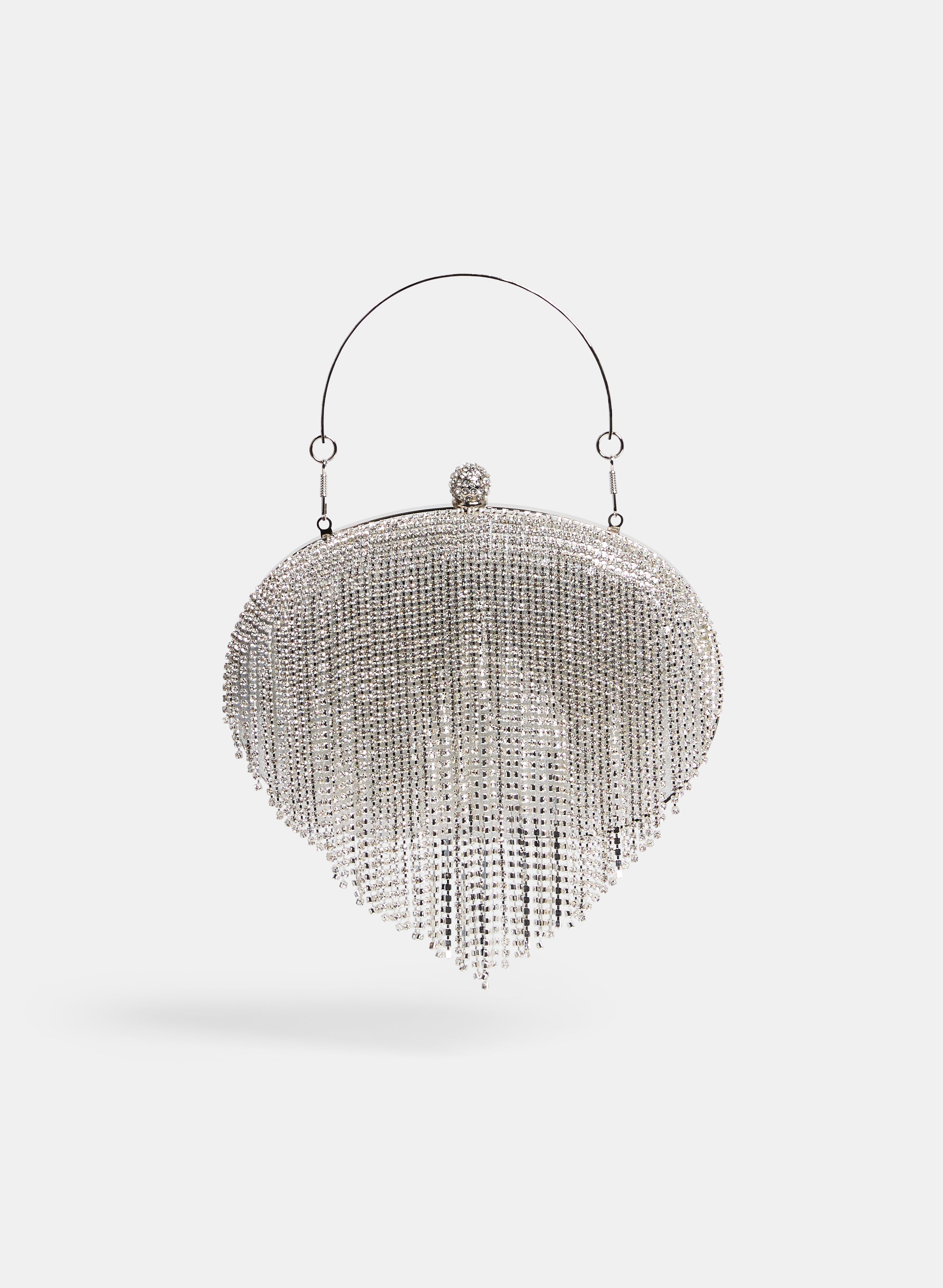Elegant Crystal Cascade Clutch Purse - Sparkling Rhinestone Evening Bag for Women - Perfect for Parties, Weddings & Special Occasions