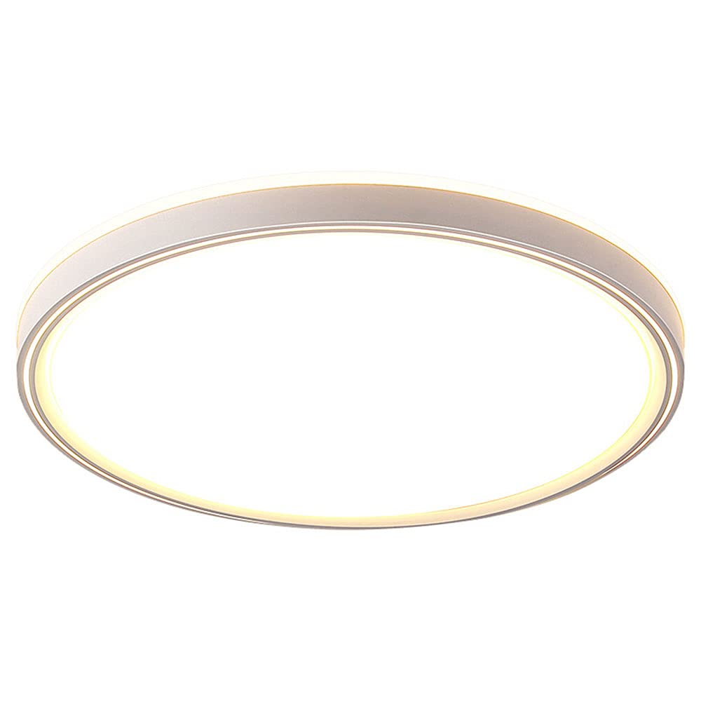 Ultra-Thin Modern Round LED Ceiling Light Fixture - White Flush Mount Lighting for Bedroom, Living Room & Hallway | Energy-Efficient Minimalist Design for Home & Office Decor
