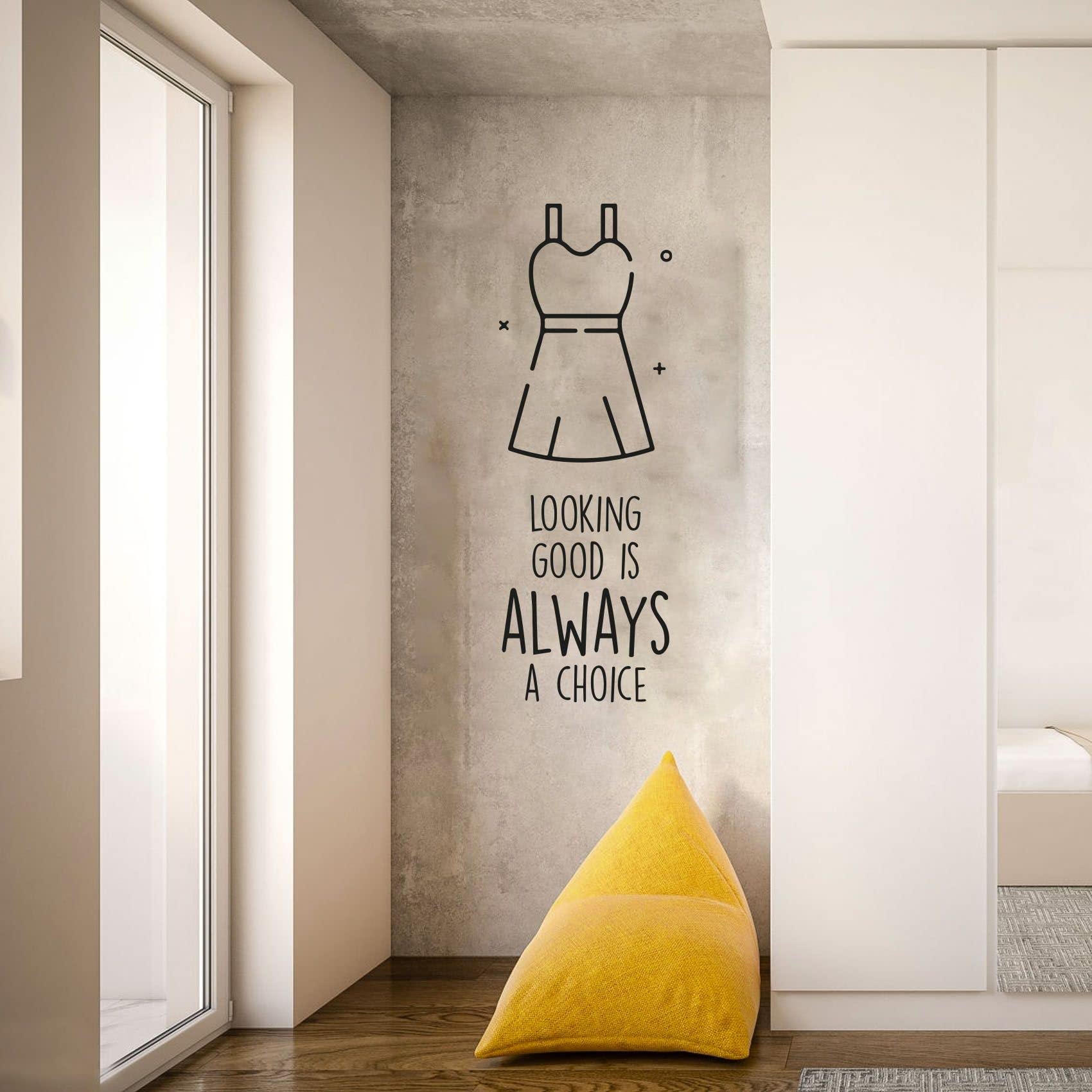 Inspirational Life Quotes Vinyl Wall Decal - 40x16 Inch Motivational Dressing Room Sticker for Closet, Wardrobe & Home Decor | Perfect for Bedroom, Walk-in Closet and Mirror Decorations