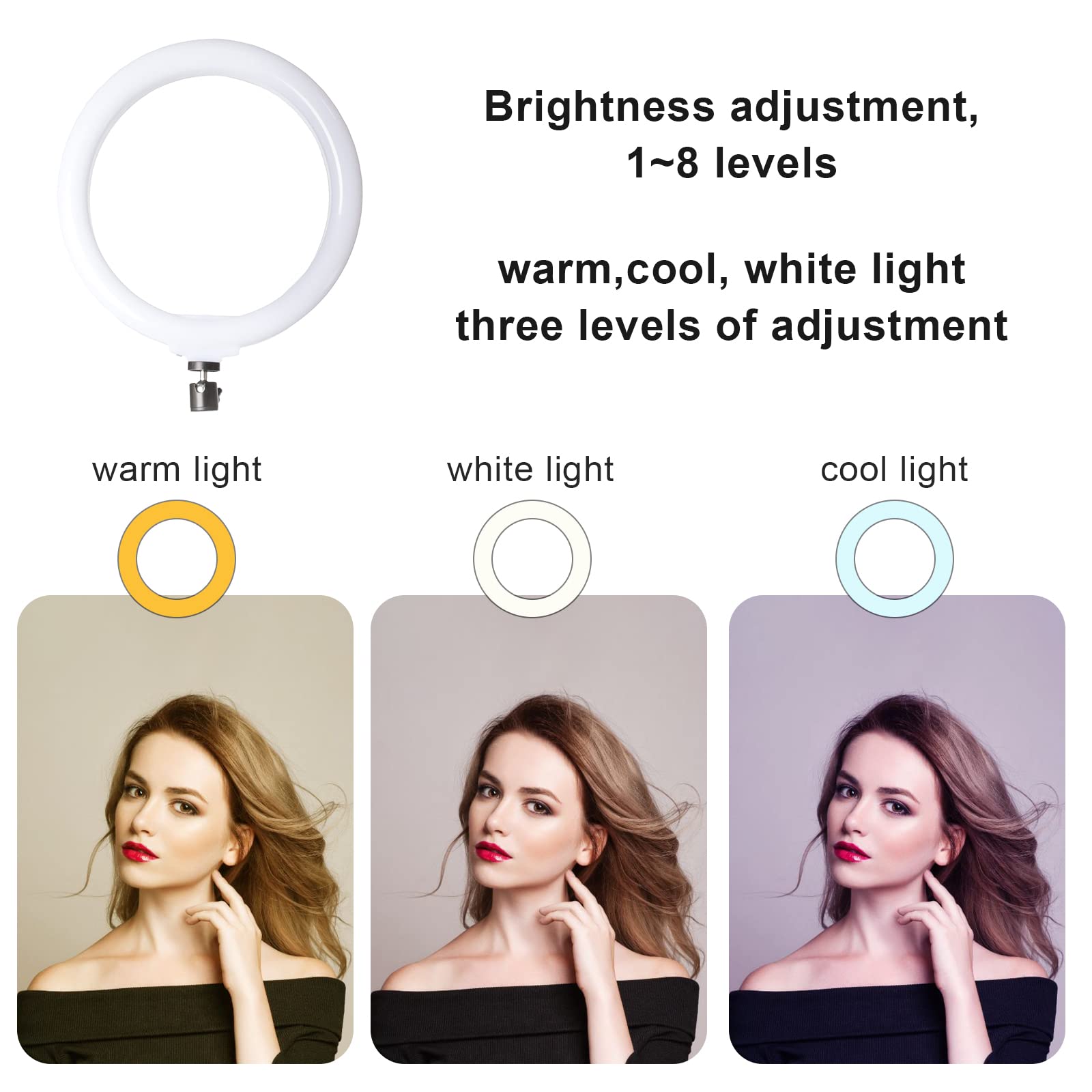 Starbea 10'' Selfie Ring Light with Tripod Stand & Phone Holder - Adjustable RGB LED Photography Lighting for YouTube, TikTok, Live Streaming, Makeup, Video Calls & Content Creation