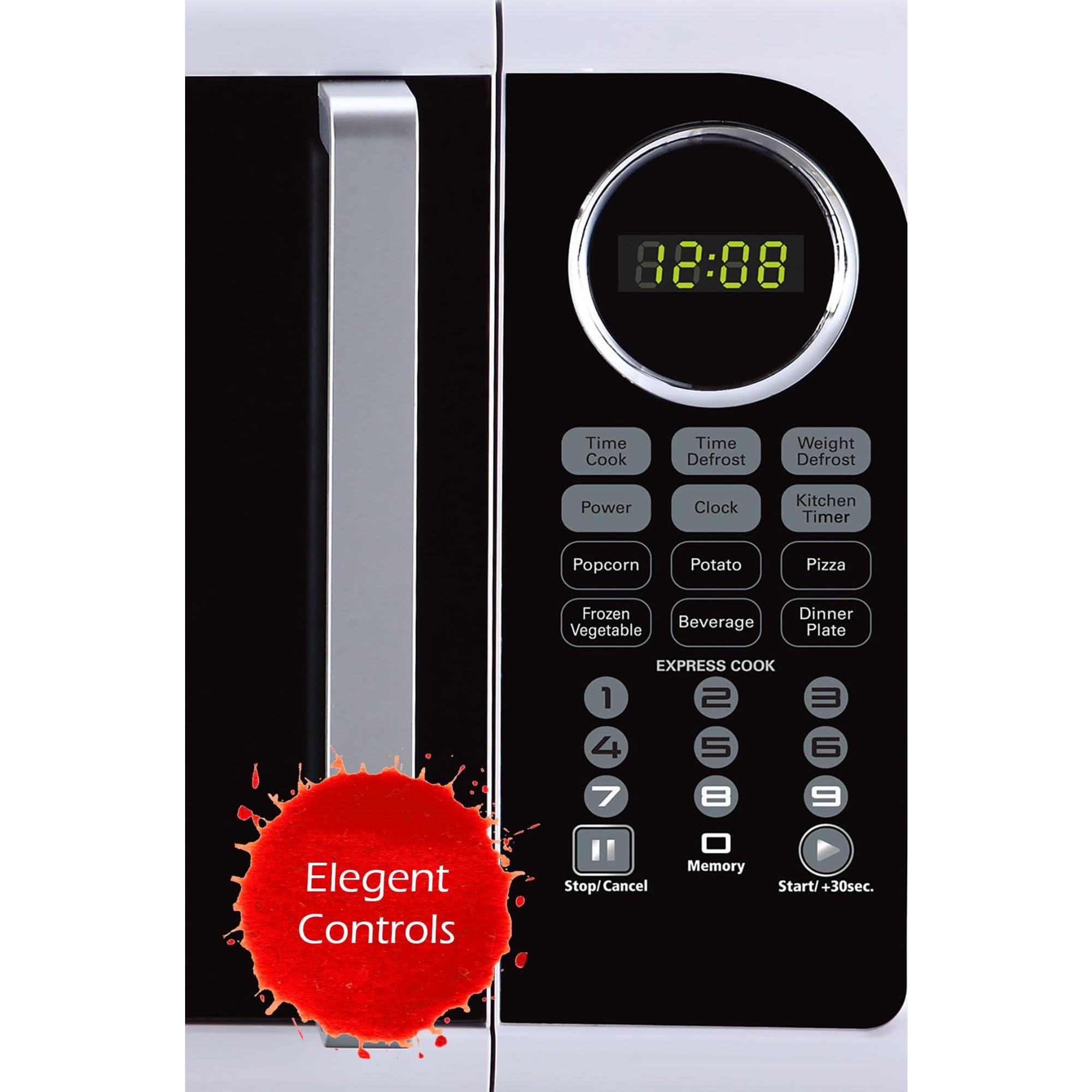 BLACK+DECKER 0.9 Cu. Ft 900W White Countertop Microwave Oven with Pull Handle, LED Light & Child Safety Lock - Perfect for Small Kitchens, Dorms & Office Break Rooms