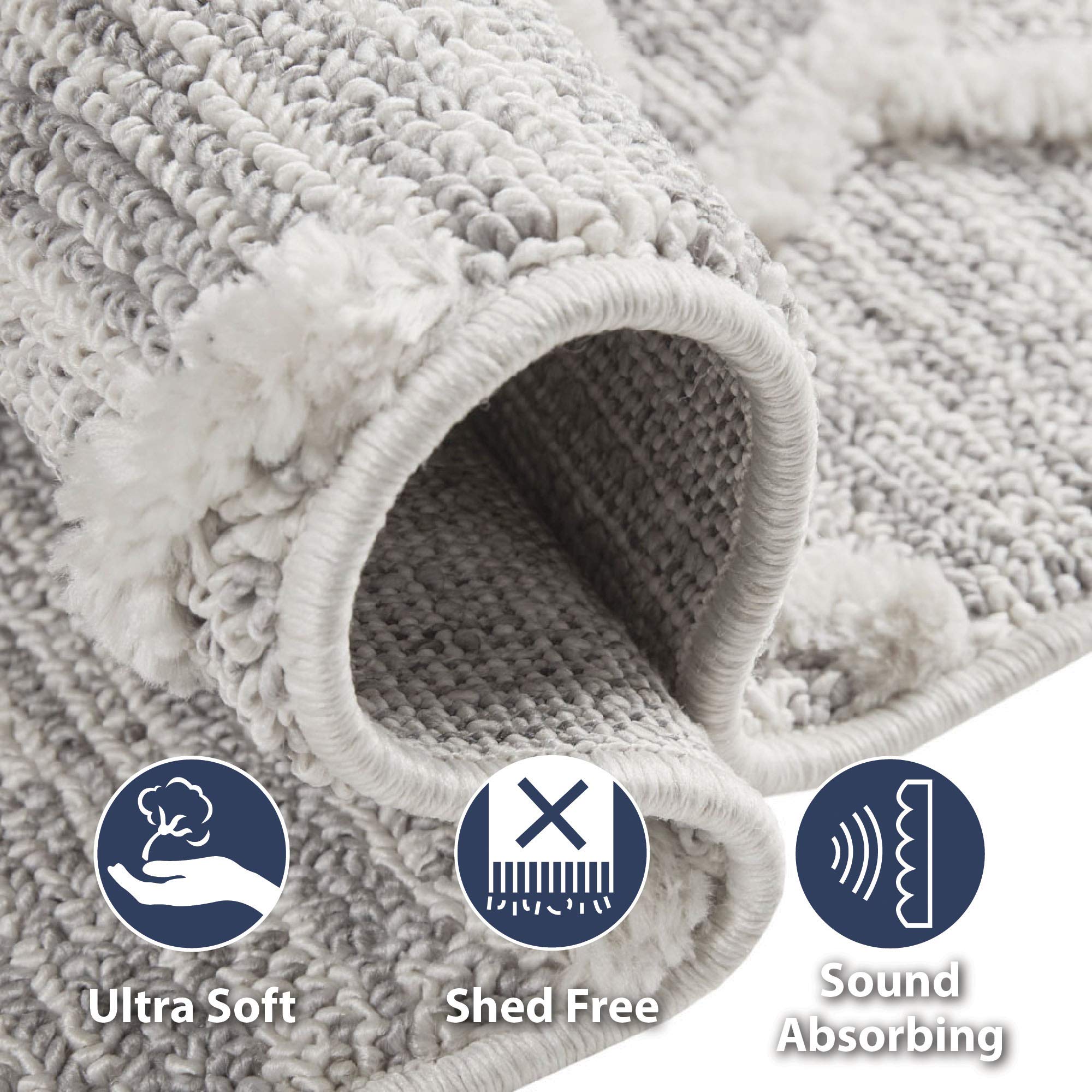 Madison Park Ashley 5x7ft Woven Turkish Area Rugs - Ultra Soft Modern Floor Carpet for Living Room & Dining Room Decor in Gray/Cream | Perfect for Home, Office & Indoor Spaces