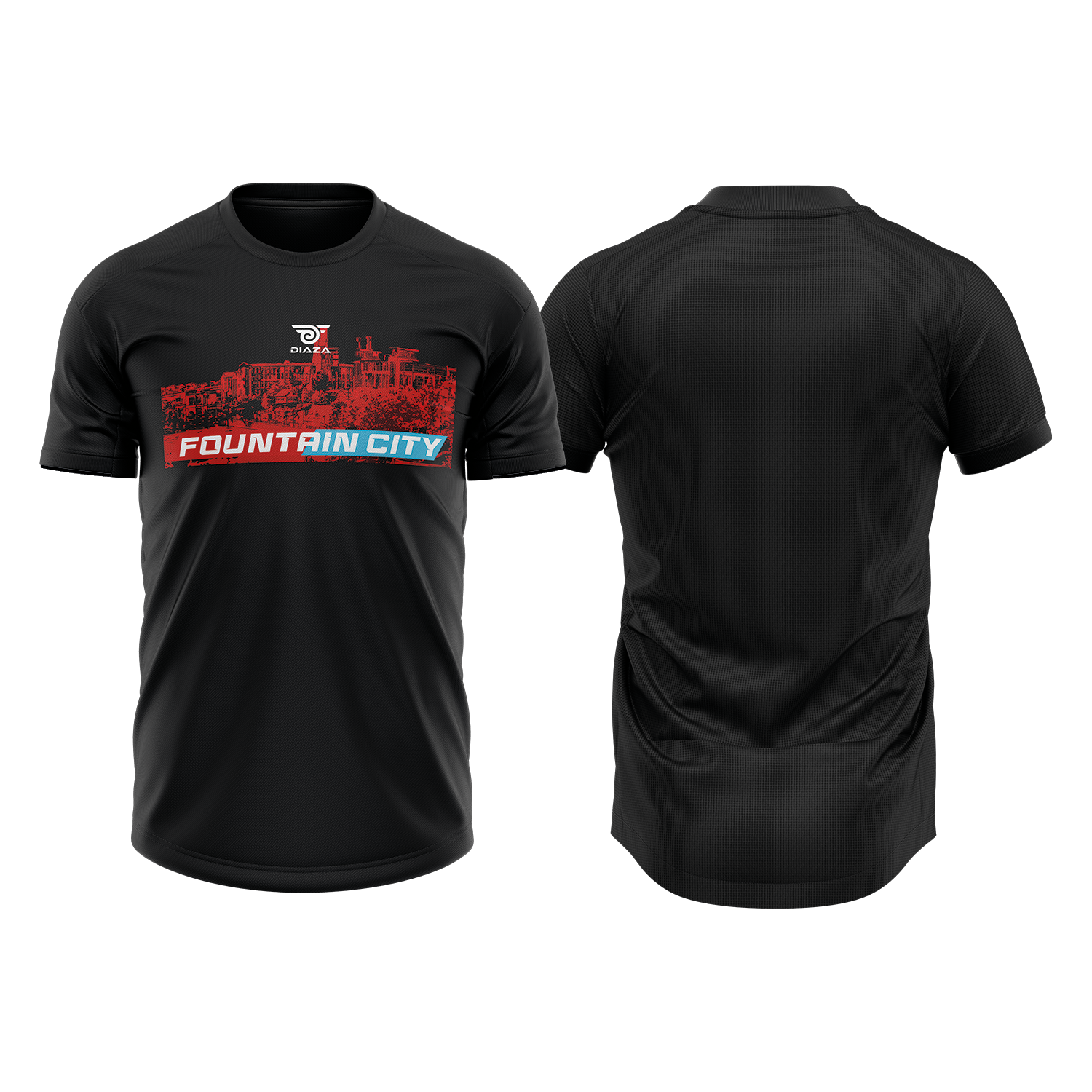 Fountain City Promotional T-Shirt - Black Cotton Tee for Men & Women | Custom Logo Printing for Events, Team Uniforms & Branding