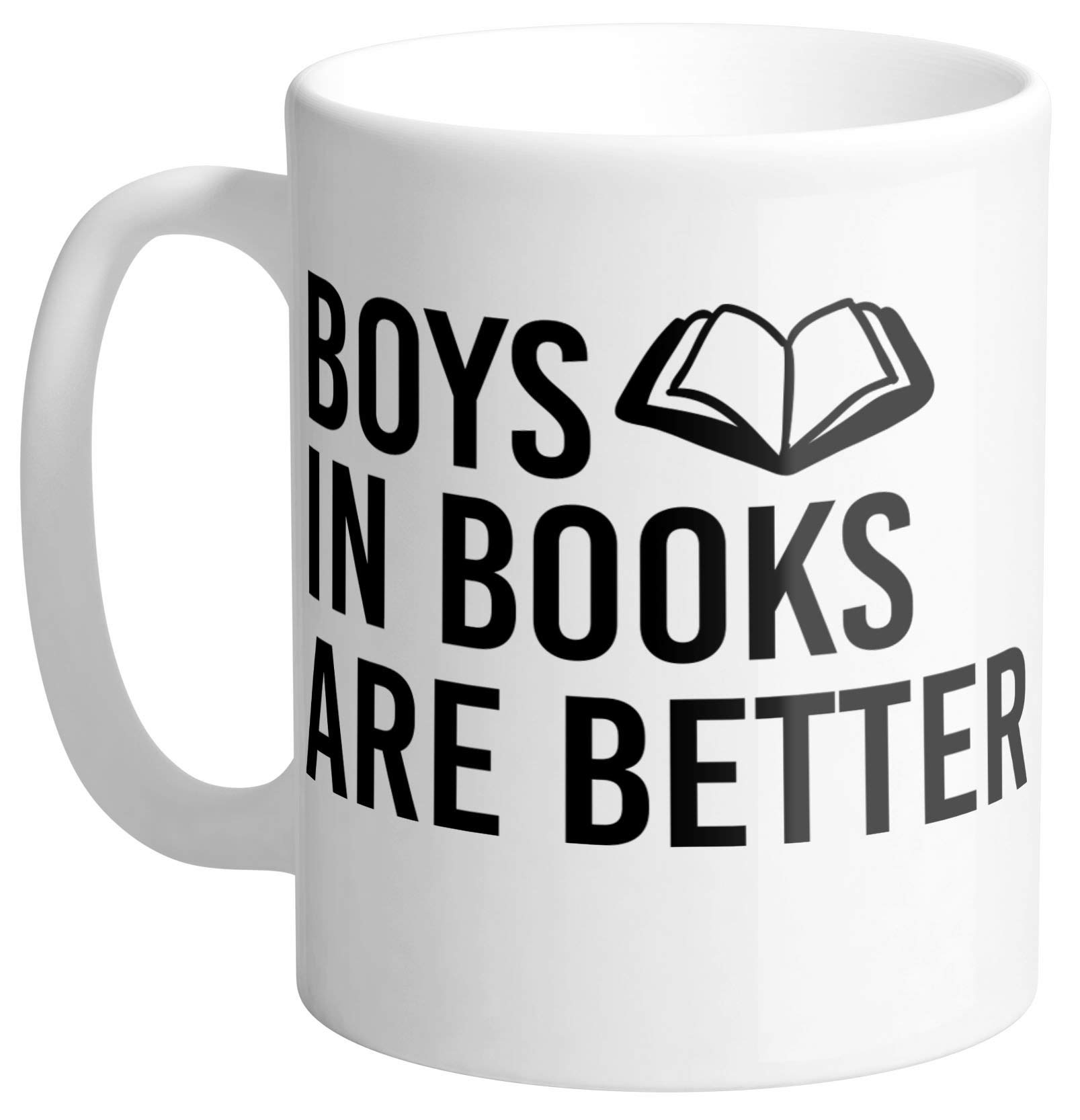 11oz Boys In Books Are Better Novelty Coffee Mug - Perfect Gift for Book Lovers & Reading Enthusiasts