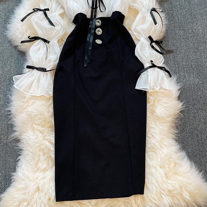 New Spring Mid-Length Open Back Square Collar Dress for Women - Summer 2023 Fashion - Perfect for Beach Vacations, Date Nights & Outdoor Parties