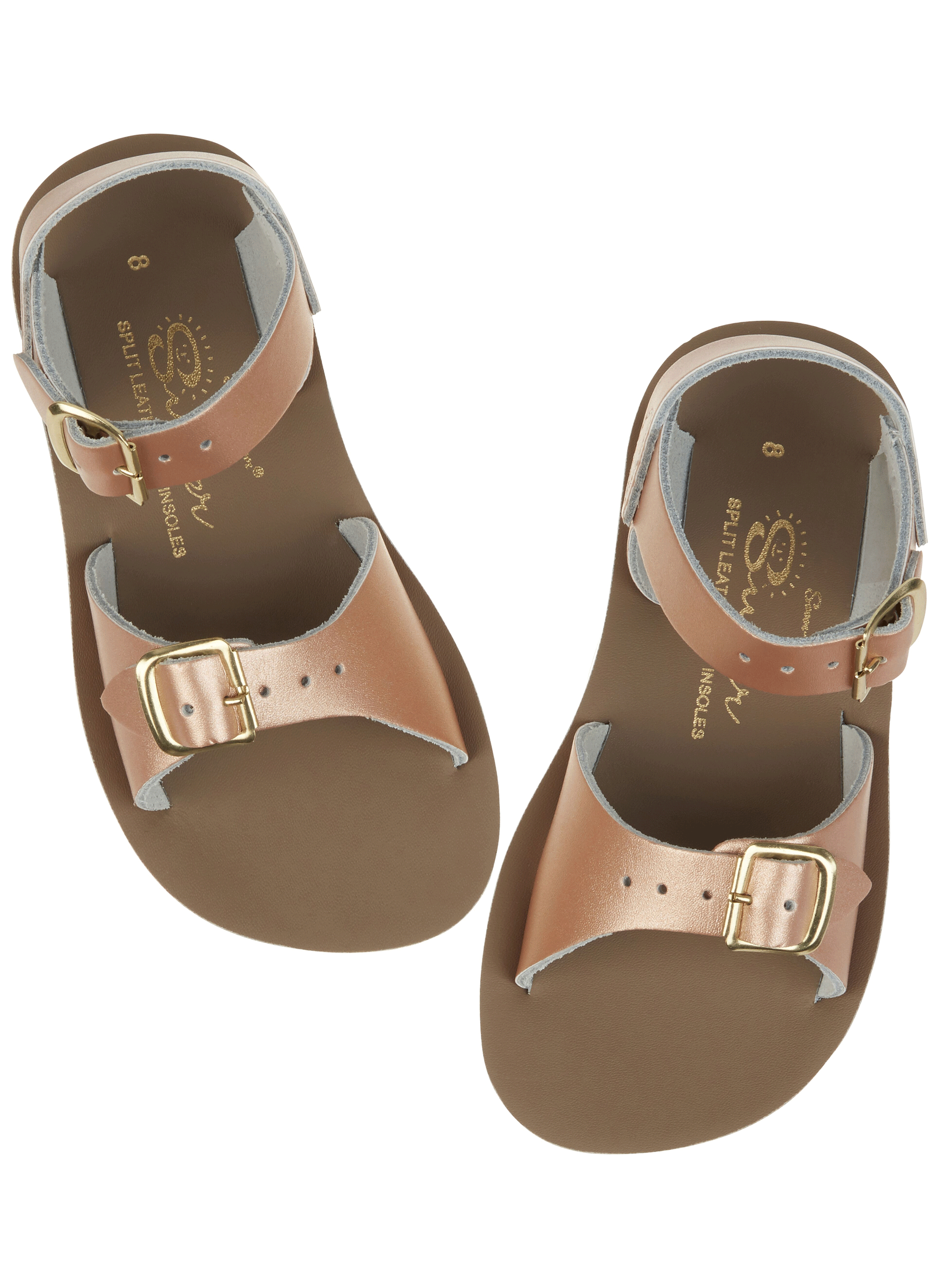 Rose Gold Surfer Sandals for Women - Comfortable Beach Flip Flops with Arch Support - Perfect for Summer Vacation, Poolside, and Casual Outings