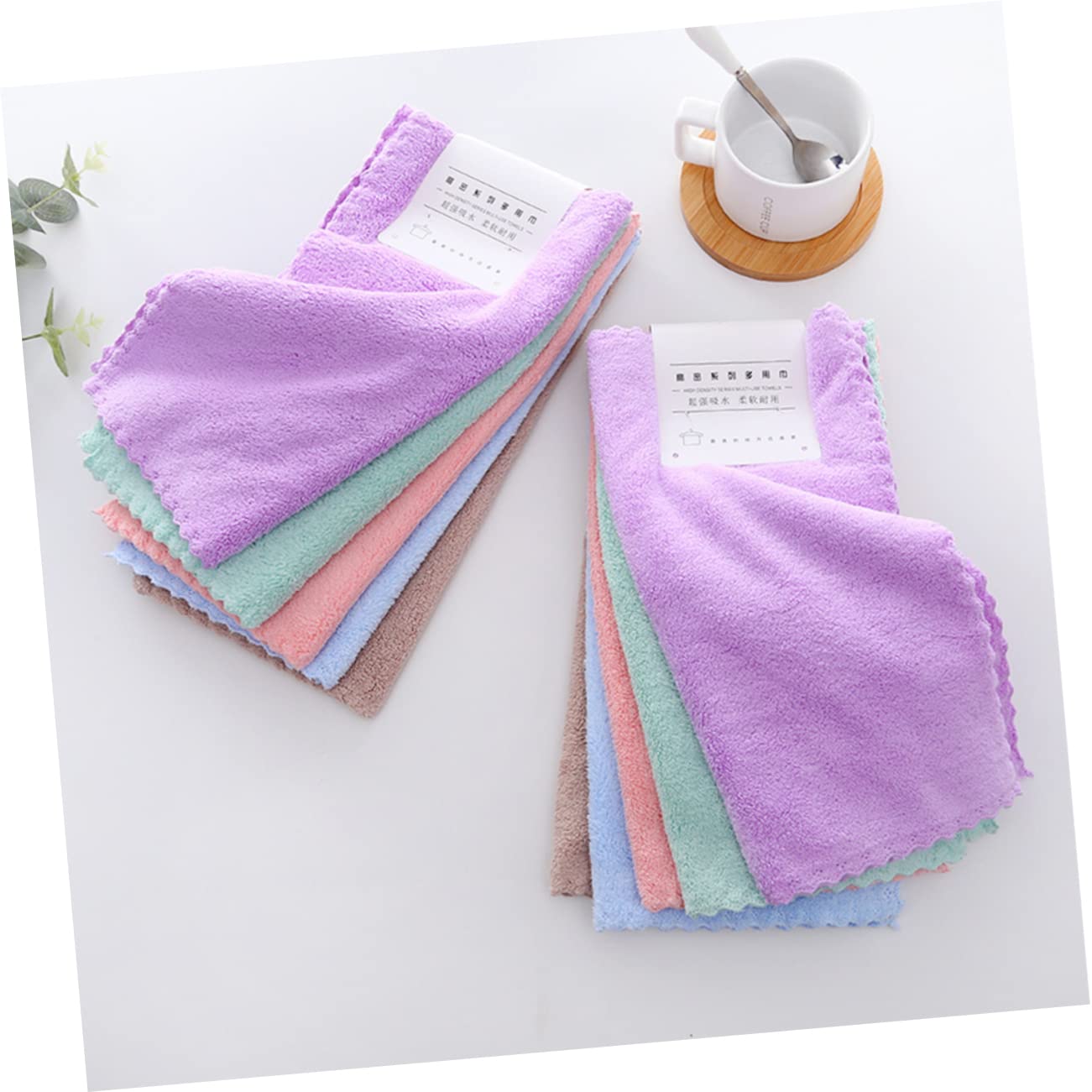 10Pcs Reusable Makeup Remover Washcloths - Soft Fleece Facial Cleansing Towels for Women & Men (Random Colors) - Gentle Makeup Removal & Daily Skincare Essential