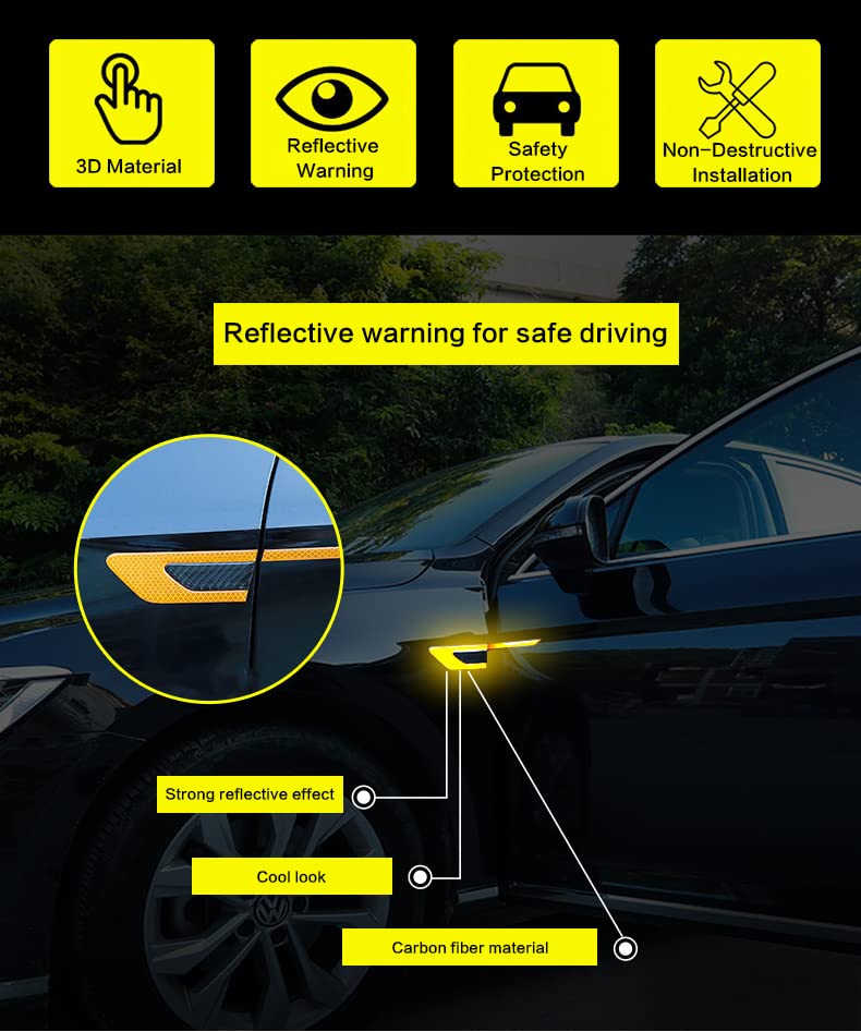 High-Visibility Car Reflective Stickers - 2-Pack Blue Anti-Collision Safety Decals for Vehicle Fenders & Bumpers | Night Driving Protection, Roadside Emergency Warning, Enhanced Visibility for Trucks & Trailers