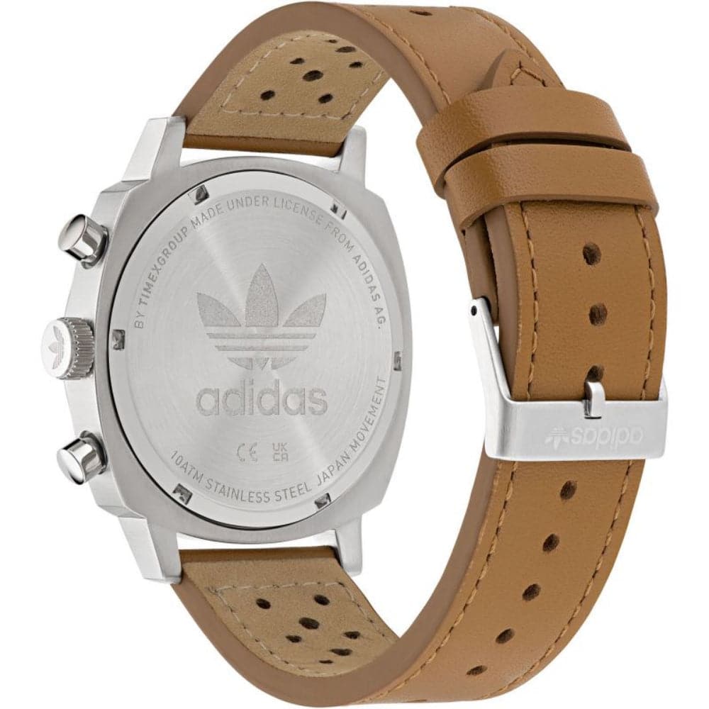 Adidas Master Originals Chronograph Watch for Men - Brown Leather Strap AOFH23576 | Stylish Casual & Business Timepiece for Everyday Wear
