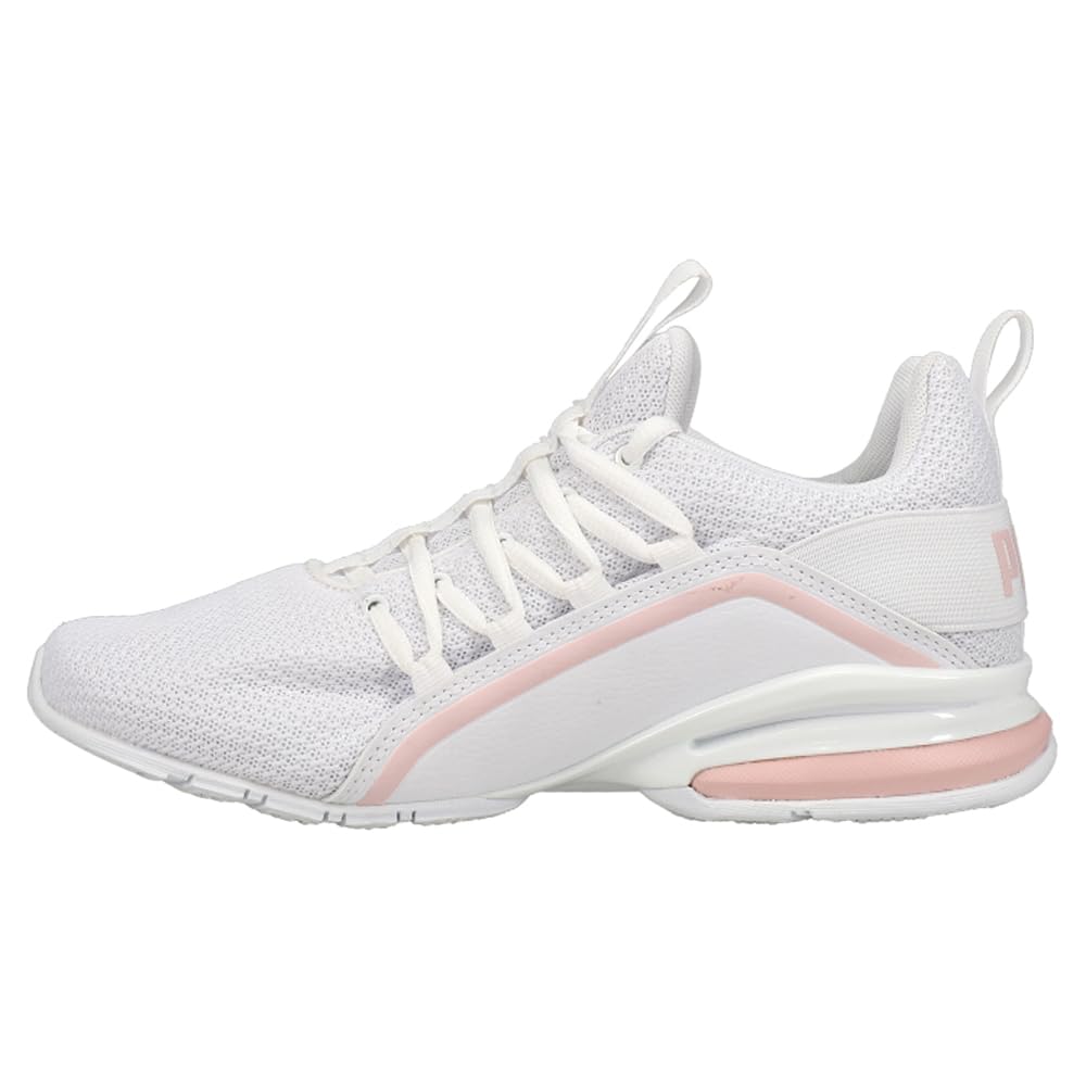 PUMA Women's Axelion Metallic Wide Lace-Up Training Sneakers - White Athletic Shoes for Gym & Running - Size 10 Wide (Perfect for Workouts, Cross Training & Casual Wear)