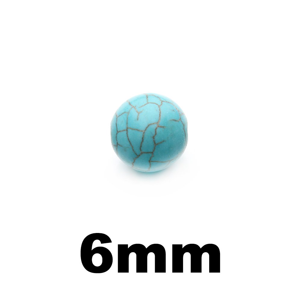 Natural Blue Round Turquoise Beads - 6MM Gemstone Jewelry Beads 40cm/Strand for DIY Bracelets, Necklaces & Crafting | Linsoir Beads