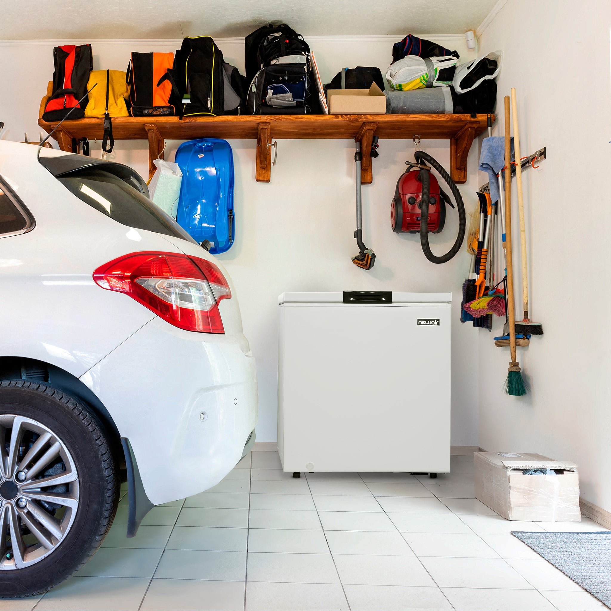 Newair® 5 Cu. Ft. Mini Deep Chest Freezer - Compact & Energy Efficient, Cool Gray - Perfect for Home, Garage, Basement, or Small Business Storage