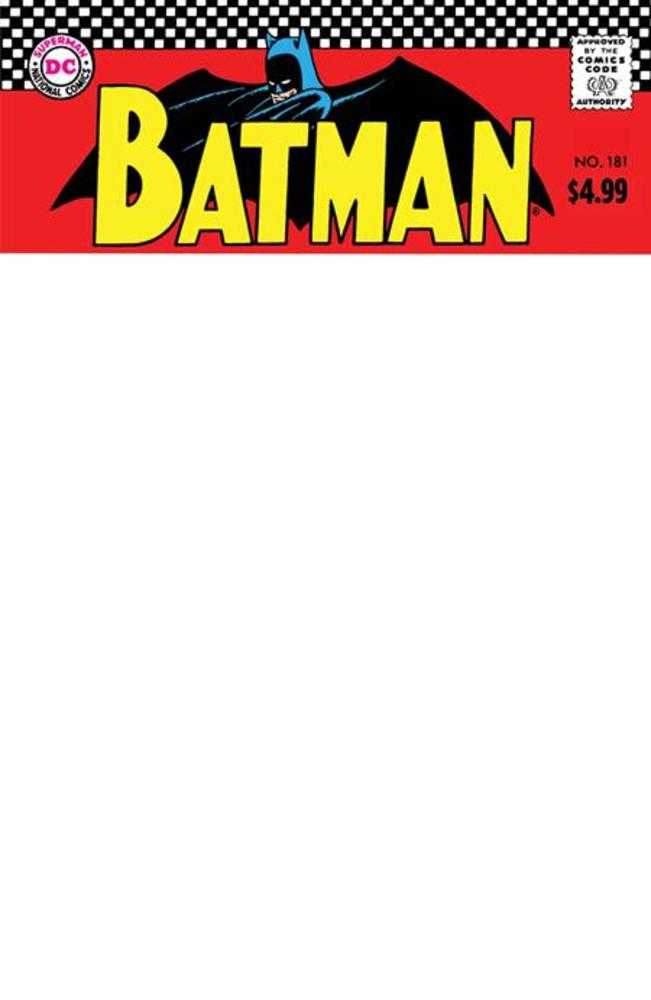 Batman #181 Facsimile Edition Cover C Blank Variant - Rare DC Comics Collectible for Display & Investment - Perfect for Comic Book Fans, Collectors & Home Decor