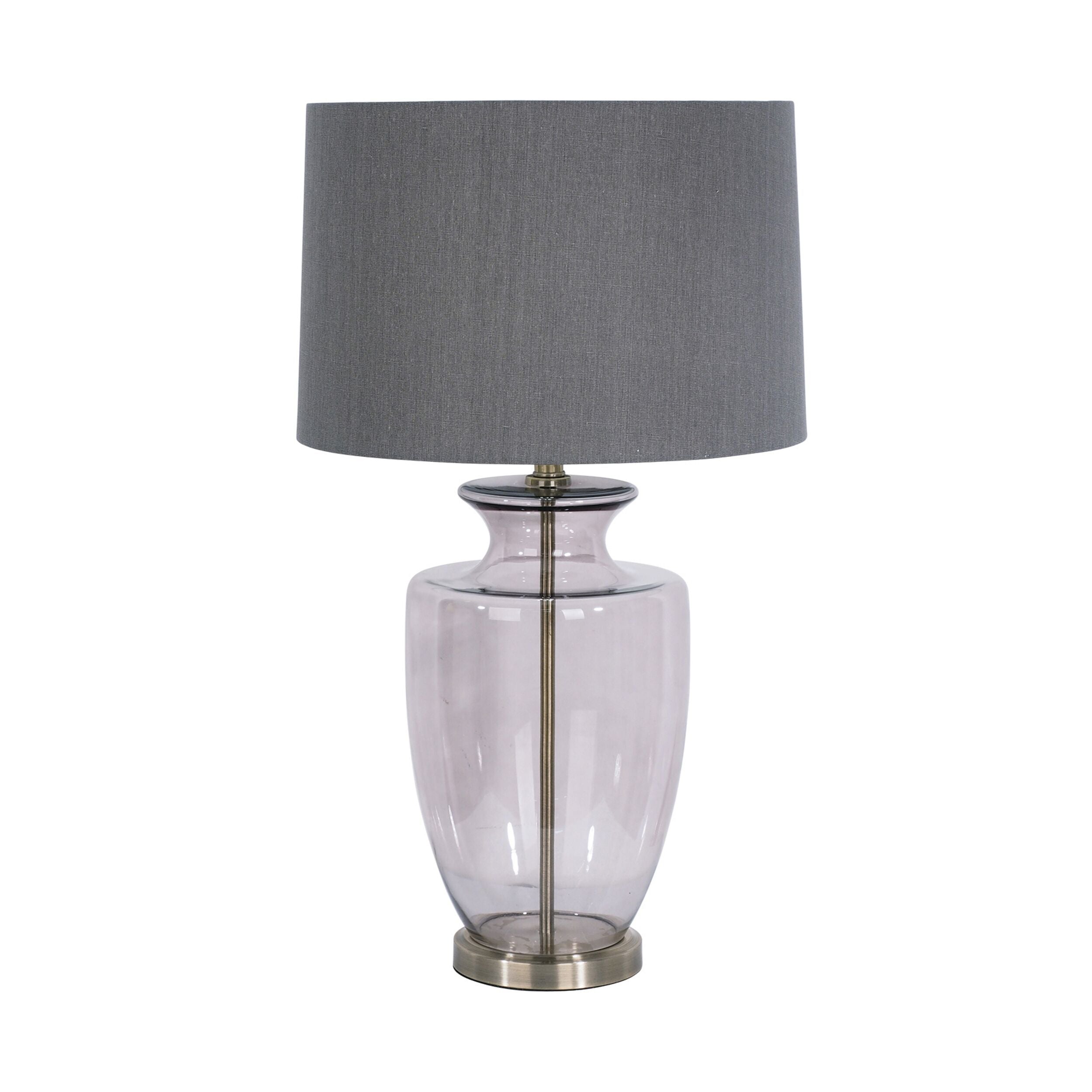 Vintage Smoky Glass Table Lamp - 29 Inches Tall, Classic Home Decor for Living Room, Bedroom & Office - Perfect for Reading, Relaxing & Creating Cozy Ambiance