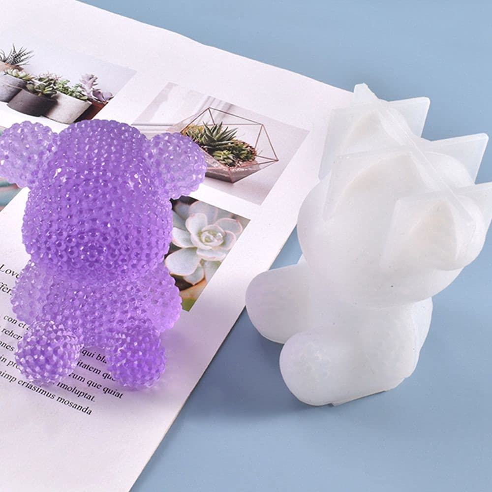 BYBYCD 3D Bear Silicone Molds for DIY Crafts - Resin Epoxy Casting, Candle & Soap Making, Cake Decorating - Reusable Home Decor Molds for Creative Projects & Gift Making
