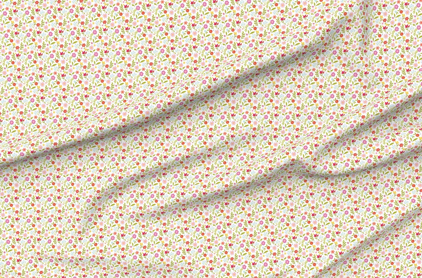 Floral White Quilt Nursery Fleece Fabric by The Yard - Soft Printed Fabric for Sewing Blankets, Loungewear & No-Sew DIY Projects | Perfect for Baby Quilts, Home Decor & Crafting