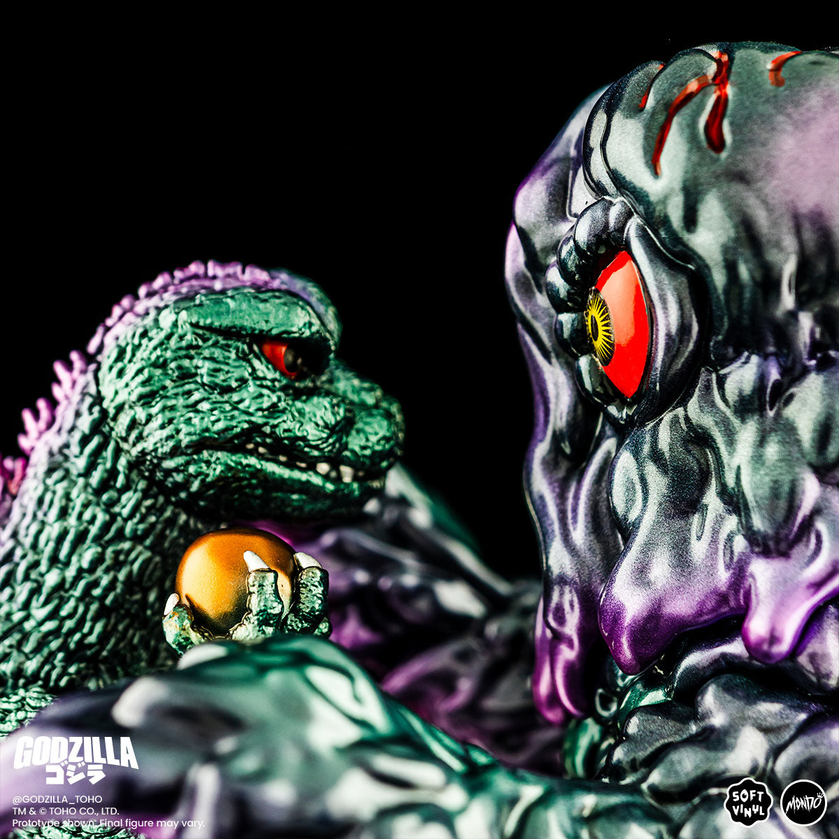 Godzilla vs Hedorah Soft Vinyl Figure Set - Limited Edition Oil Slick Variant - Japanese Kaiju Collectible for Display & Home Decor