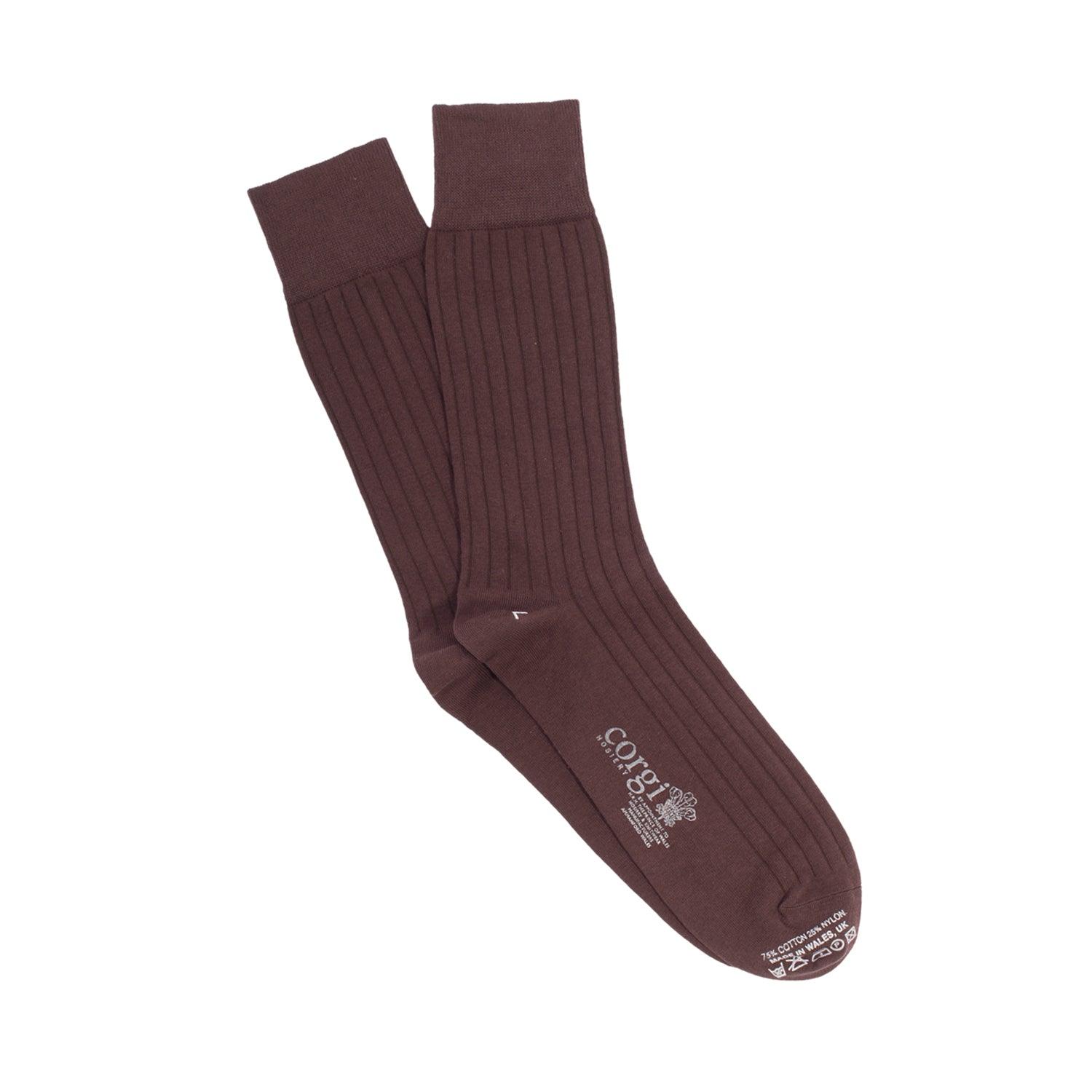 Brecon Ribbed Cotton Socks for Men - Soft & Comfortable Casual & Dress Socks - Perfect for Work, Travel & Everyday Wear