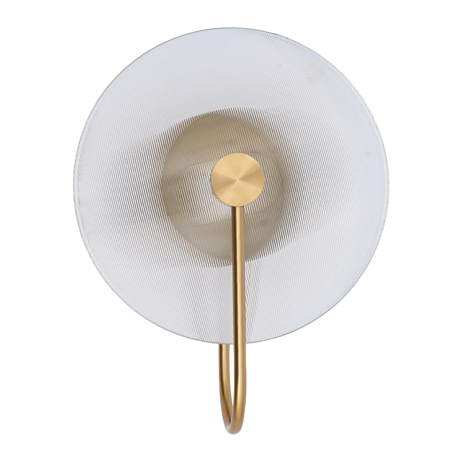 Modern Round Glass Disc Wall-Mounted LED Lamp with Hook - Energy Efficient Surface Mount Light Fixture for Bedroom, Kitchen, Living Room & Hallway - Perfect for Ambient Lighting and Space-Saving Decor