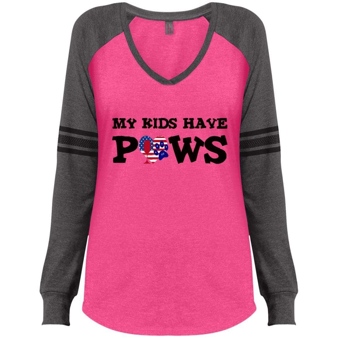 WineyBitches.Co Women's Long Sleeve V-Neck Gaming T-Shirt - Comfortable & Stylish for Casual Wear, Game Nights & Social Events