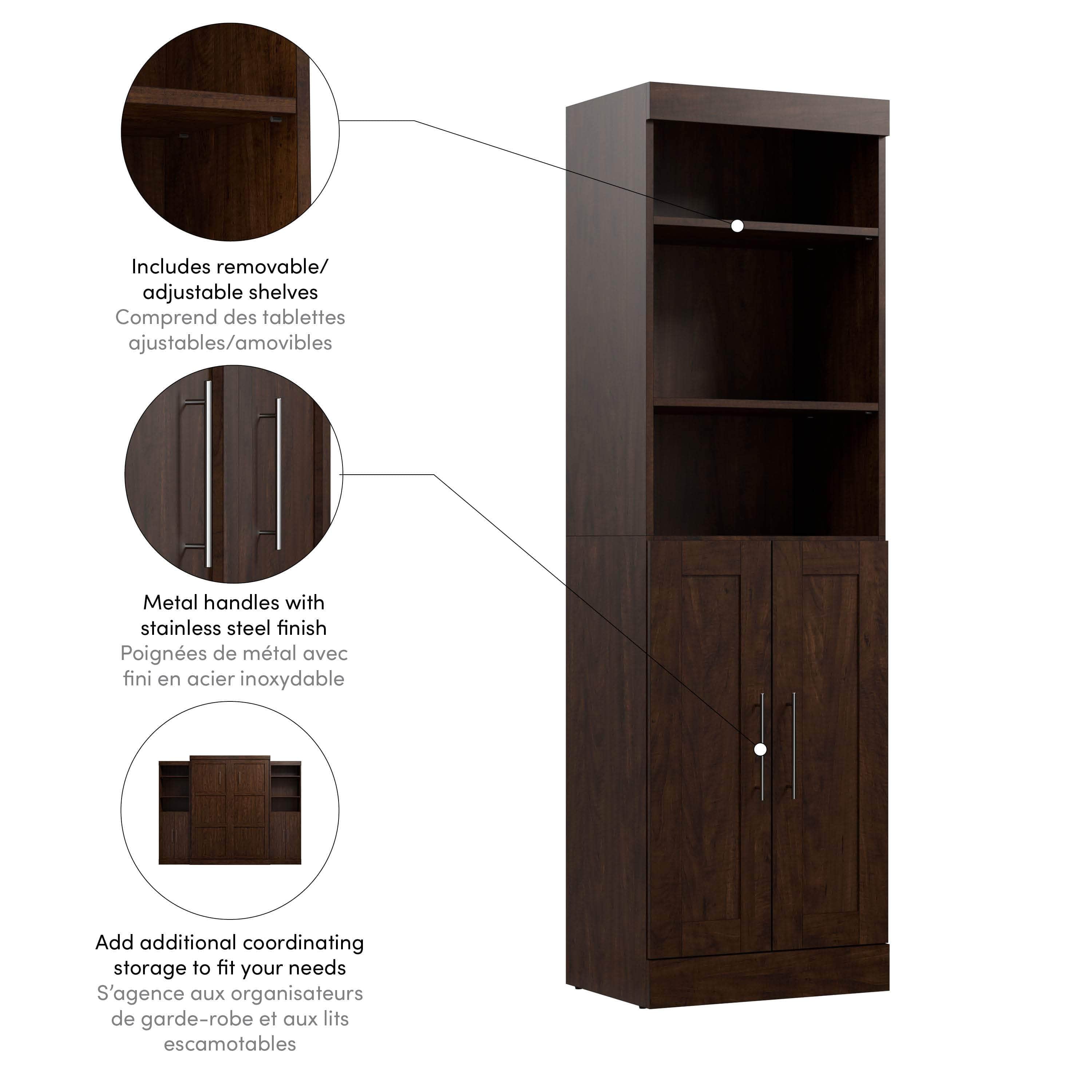 25W Closet Organizer with Doors - 6 Color Options for Bedroom, Closet & Home Storage Organization