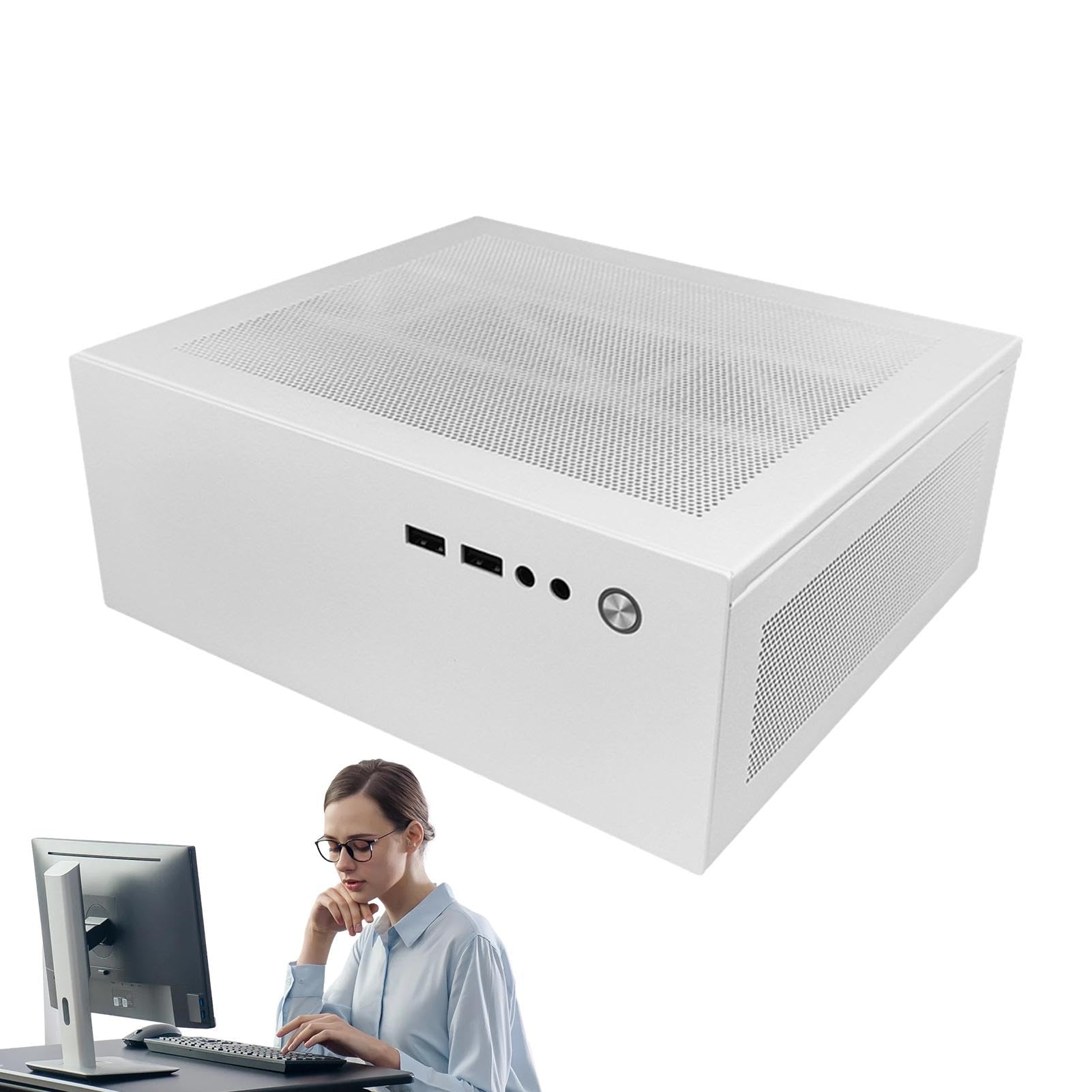 Compact Gaming PC Case - Small Desktop Computer Chassis for Table | Mini ATX Tower Case for Students, Home & Gamers | Perfect for Small Spaces, Gaming Setups & Home Offices