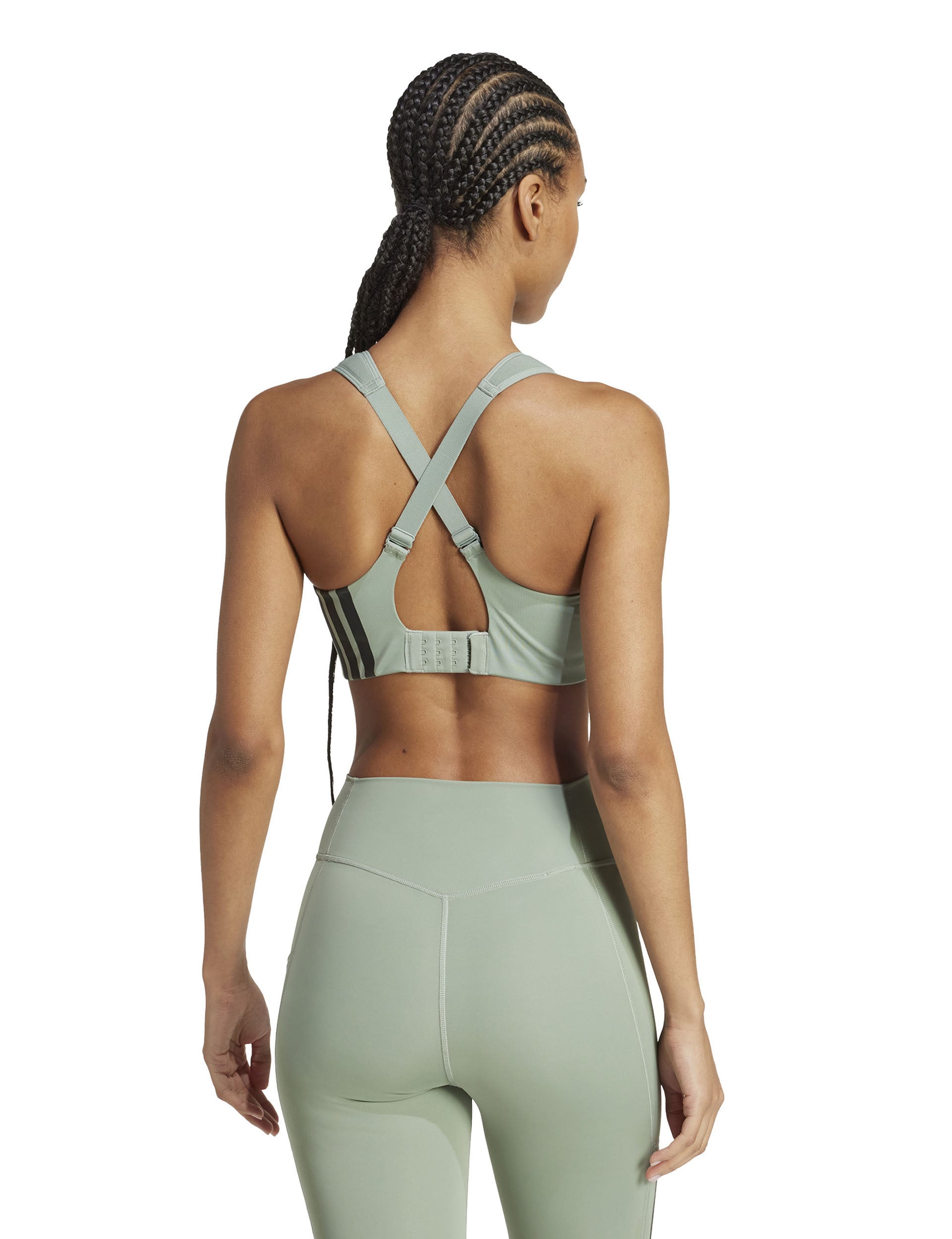 TLRD Impact Training High Support Sports Bra for Women - Silver Green | Wire-Free Workout Bra for Running, Yoga & Gym | Moisture-Wicking Activewear