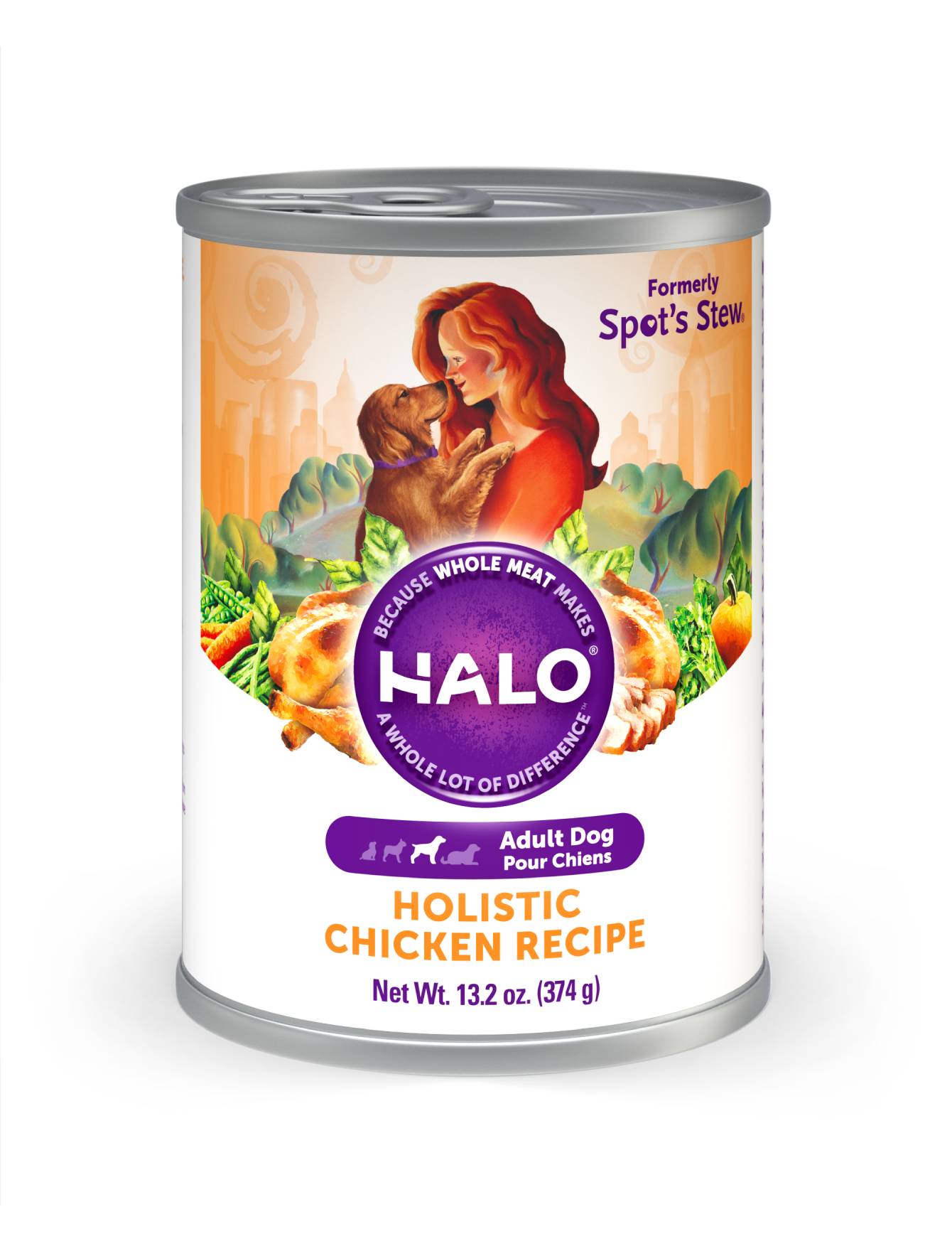 Halo® Adult Dog Wet Food - Grain-Free Chicken Recipe, 13.2oz Can - High Protein Meal for Senior & Active Dogs - Perfect for Picky Eaters & Digestive Health