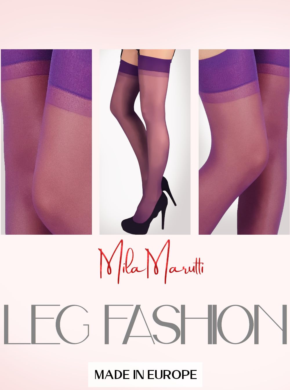 Mila Marutti Women's Sheer Thigh High Stockings - Sexy Pantyhose Nylons for Garter Belt & Lingerie - Perfect for Date Night, Cosplay & Boudoir Photography