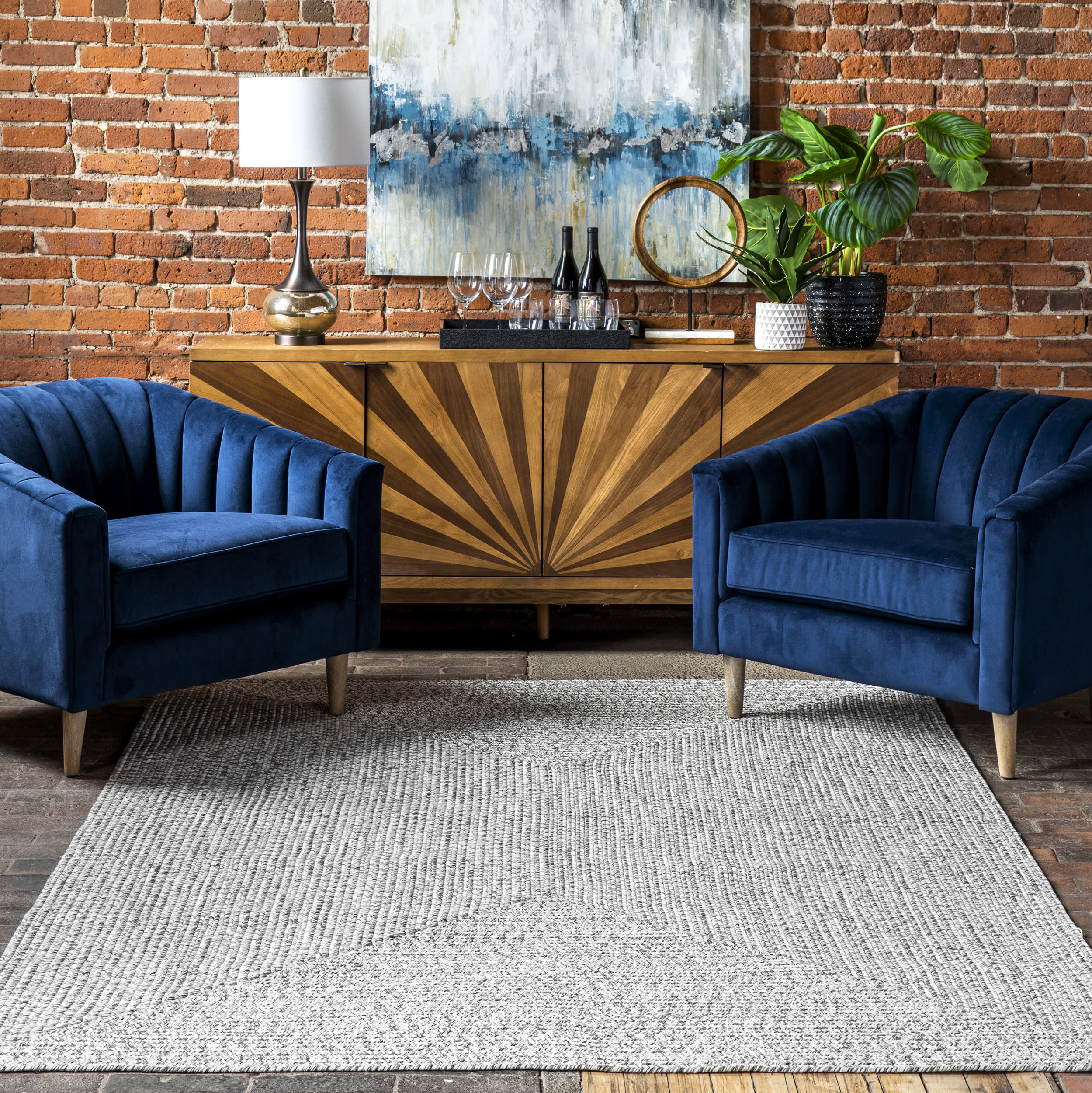Hand Braided Indoor/Outdoor Rug - Salt & Pepper Design - Durable & Stylish for Living Room, Patio, or Bedroom Decor