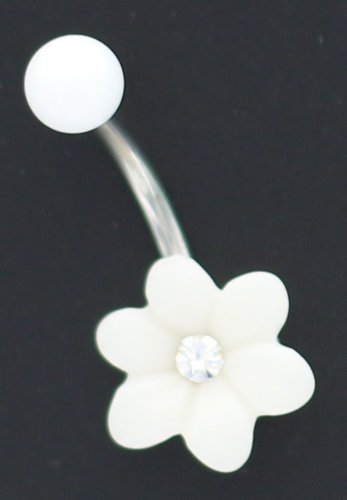 Body Accentz® 14G Belly Button Ring - Elegant Navel Flower Jewelry (BV110) | Perfect for Piercings, Parties & Summer Fashion