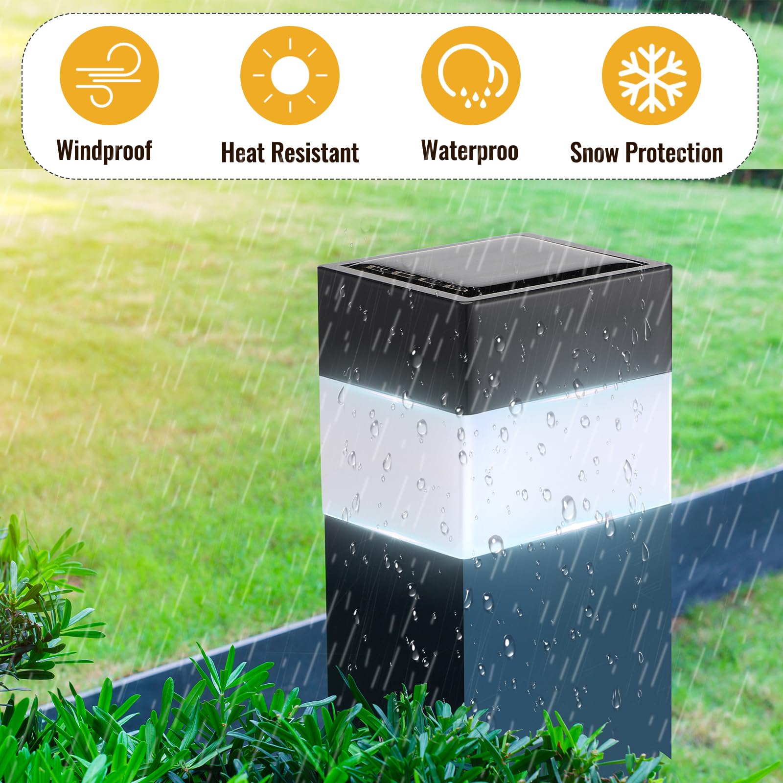 20 Pack Solar Fence Post Cap Lights - 2x2 Inch Waterproof Outdoor Solar Lights for Garden, Fence, Gazebo, Pathway & Wall Decor - Energy Saving White LED Lights (Perfect for Backyard, Patio & Landscape Lighting)