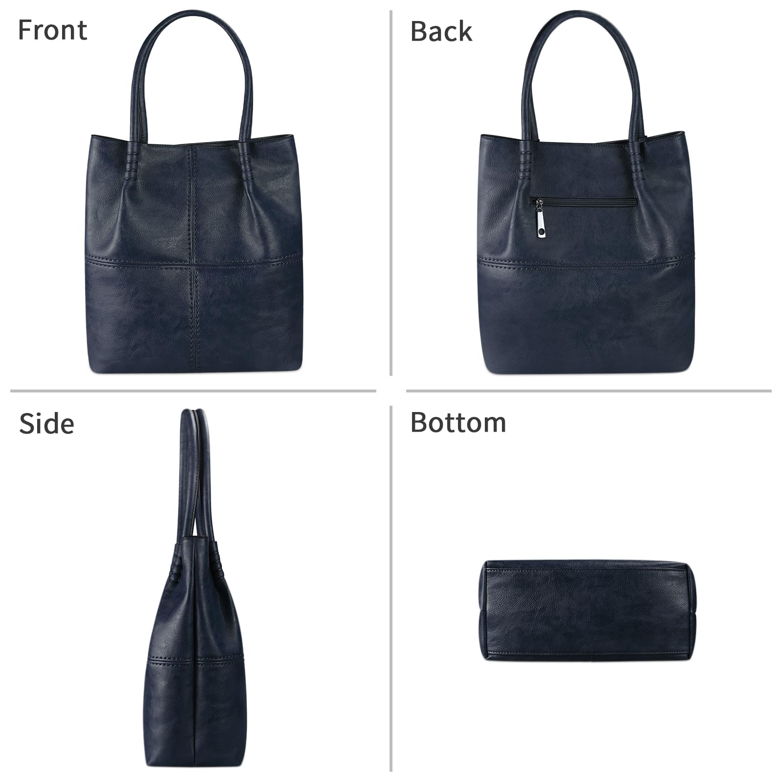 Stylish Vegan Leather Tote Bag for Women - Hobo Shoulder Bag & Crossbody Purse with Matching Wallet Set (3-Piece) | Perfect for Work, Travel & Everyday Use