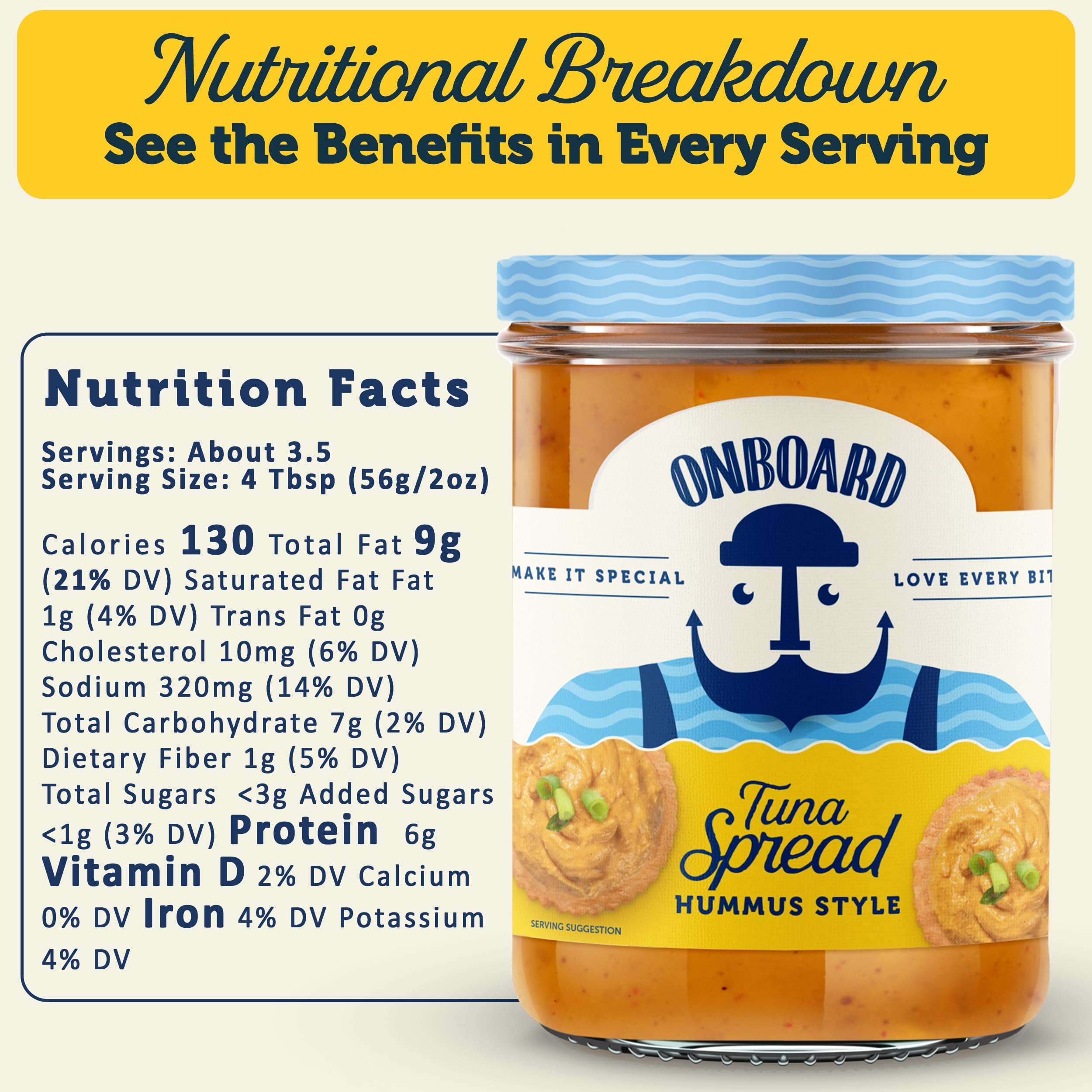 Organic Yellowfin Tuna Hummus Spread - 6 Pack (7.1oz Jars) | High-Protein Wild-Caught Tuna Snack with Mediterranean Flavors | Perfect for Sandwiches, Chip Dips, Salads & Healthy Meal Prep | Gluten-Free & Keto-Friendly Snack Option