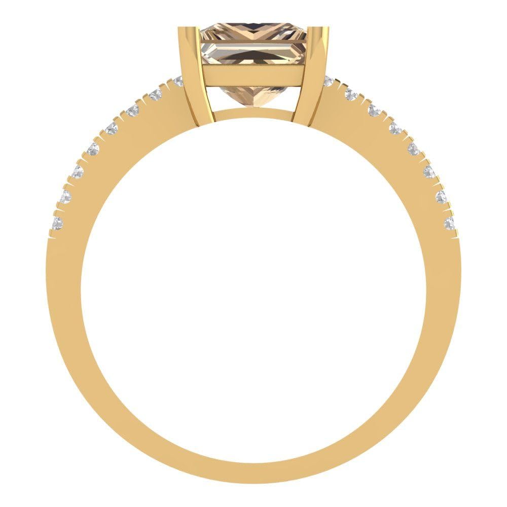 1.66ct Princess Cut Yellow Moissanite Ring - 18k Gold Bridal Jewelry for Engagement & Anniversaries