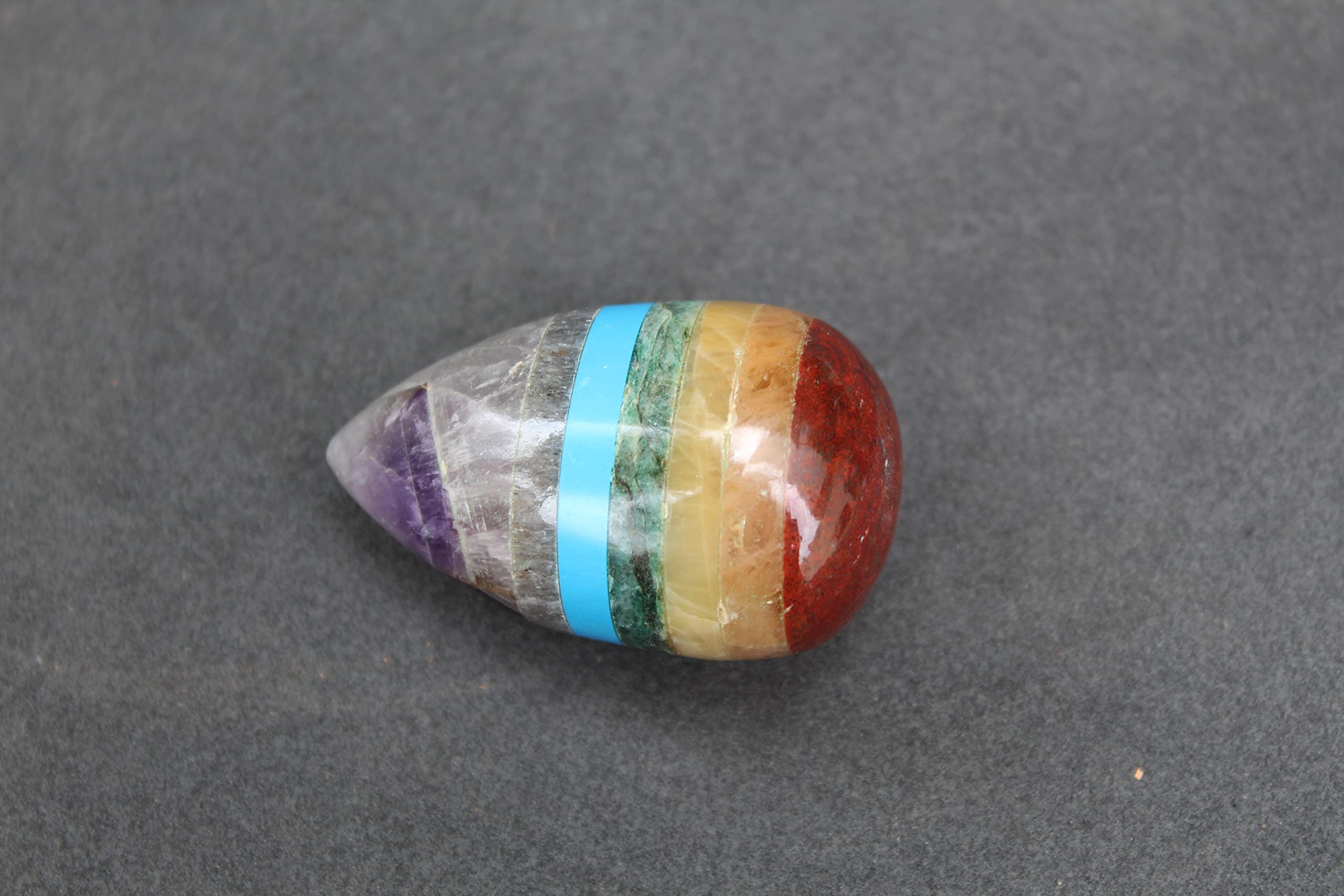 Jet Chakra Bonded Gemstone Egg – Crystal Therapy Massager for Energy Healing, Chakra Balancing & Relaxation – Perfect for Meditation, Yoga, Reiki & Spiritual Wellness
