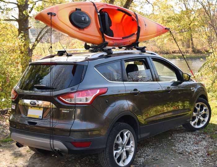 Malone FoldAway J Kayak Carrier - Lightweight & Adjustable Roof Rack System for Kayaks, Canoes & SUVs - Perfect for Road Trips, Camping & Water Sports Adventures