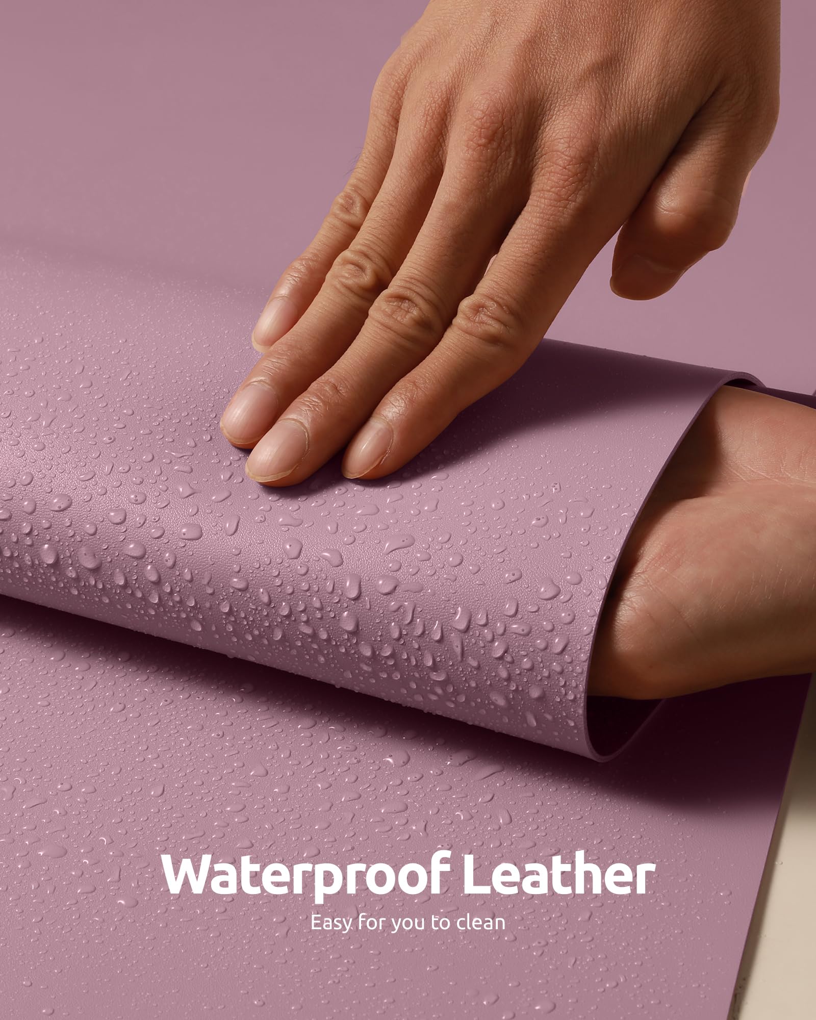 YSAGi Dual-Sided Leather Desk Pad - Large PU Leather Office Desk Mat & Laptop Protector - Waterproof Mouse Pad & Writing Surface for Home & Office Workspace (Dark Pink+Pink, 23.6