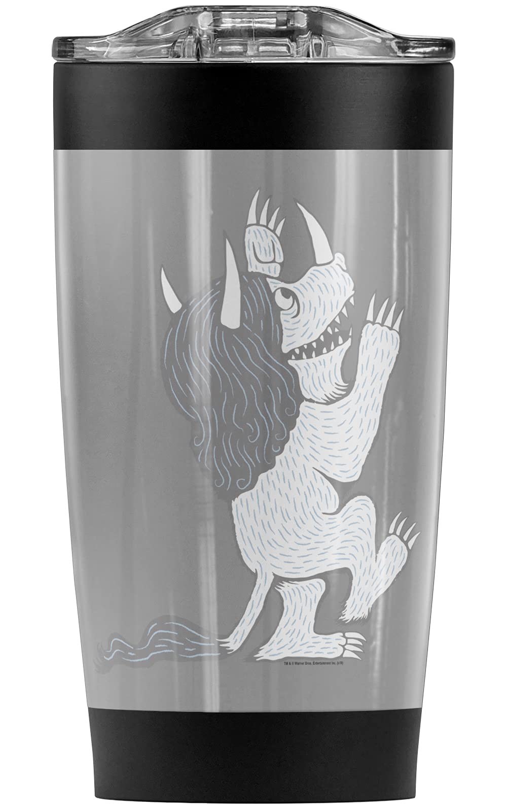 Where The Wild Things Are Three-Horned Monster 20oz Stainless Steel Tumbler - Vacuum Insulated Travel Mug with Leakproof Sliding Lid | Keeps Hot & Cold Beverages Perfect Temperature | Ideal for Coffee, Tea, Iced Drinks at Home, Office, Camping & Road Trips