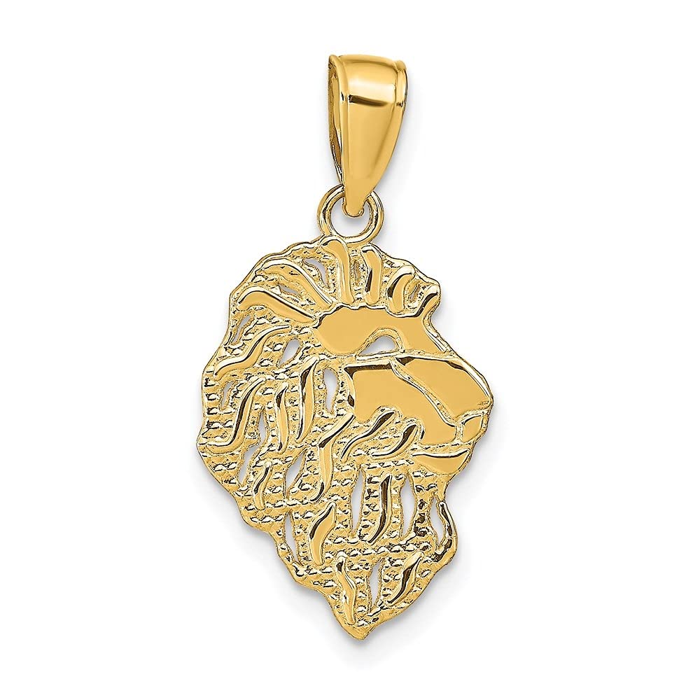 14K Yellow Gold Lion Head Pendant Necklace for Women - 26mm x 12mm Elegant Fine Jewelry Gift for Her - Perfect for Everyday Wear, Parties & Special Occasions