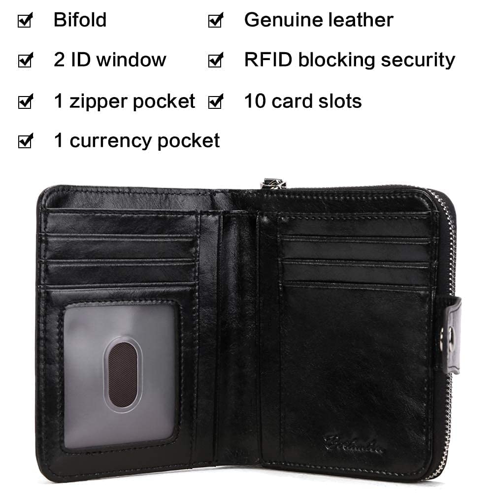 BOSTANTEN Women's Genuine Leather Laptop Tote Bag - Professional Office Shoulder Handbag & Vintage Briefcase with RFID Blocking Bifold Wallet - Perfect for Work, Business Meetings, and Daily Commute