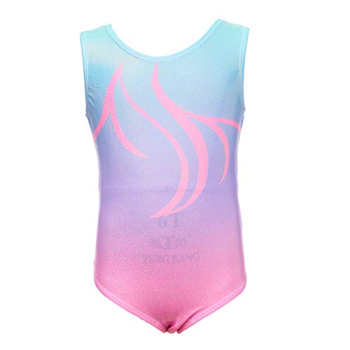 ZIZI Girls Gymnastics Leotard - Sparkly Rainbow Dance Leotard for Ages 2-11 | One-Piece Athletic Leotard for Ballet, Gymnastics & Dance Competitions