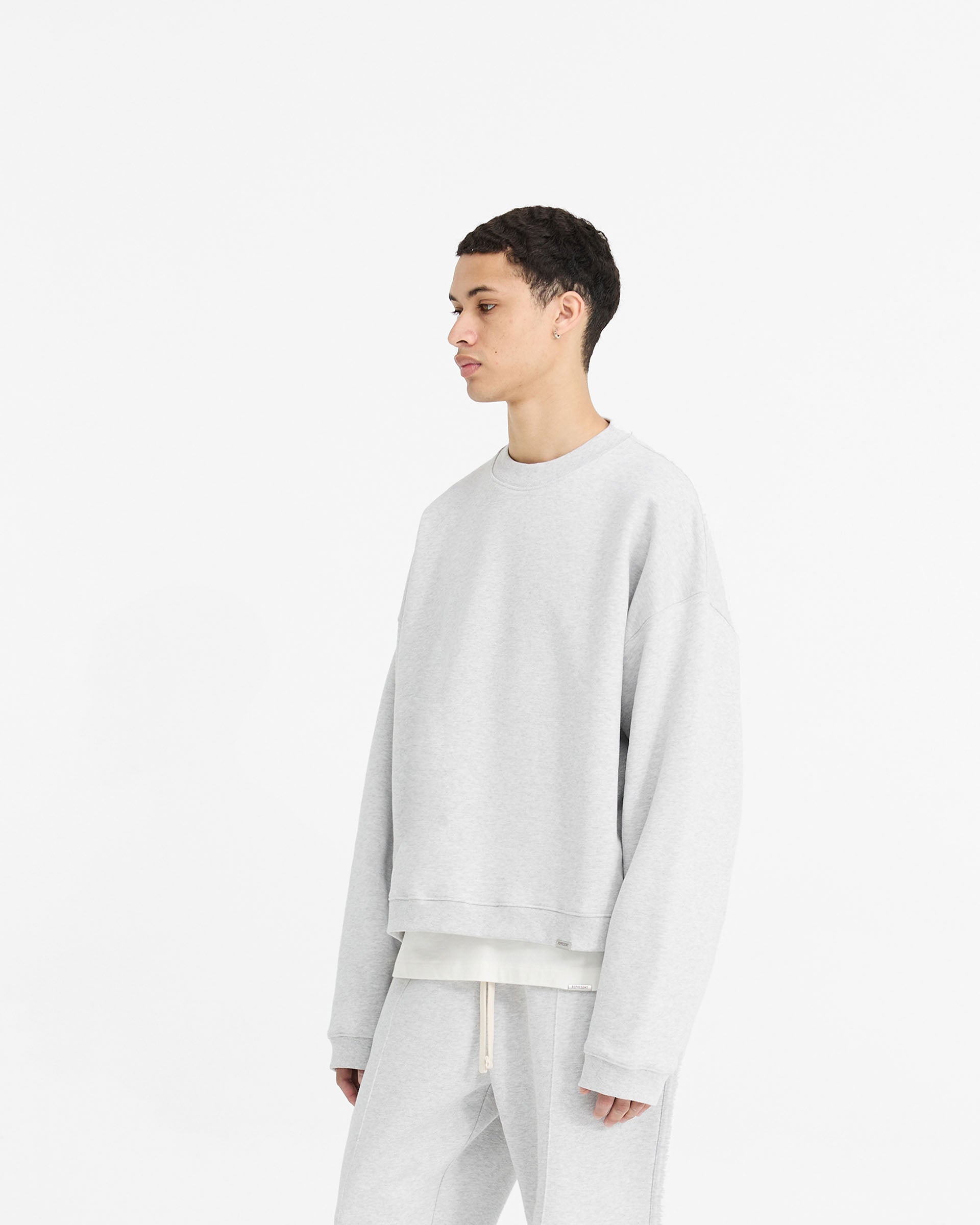Initial Boxy Sweater in Ice Grey Marl - Oversized Casual Knit Pullover for Women | Perfect for Fall Layering, Cozy Outfits & Everyday Wear