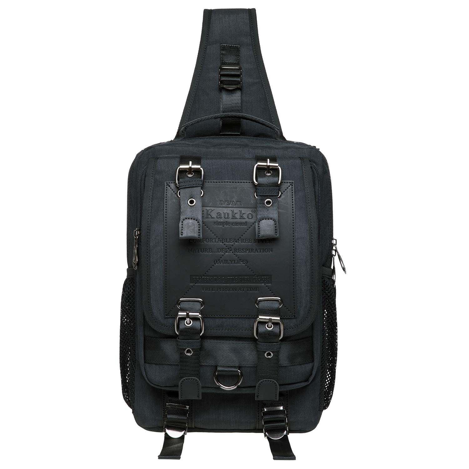 KAUKKO Canvas Messenger Bag - Durable Crossbody Shoulder Sling Backpack for Men & Women - Perfect for Travel, Hiking, Work & Daily Use