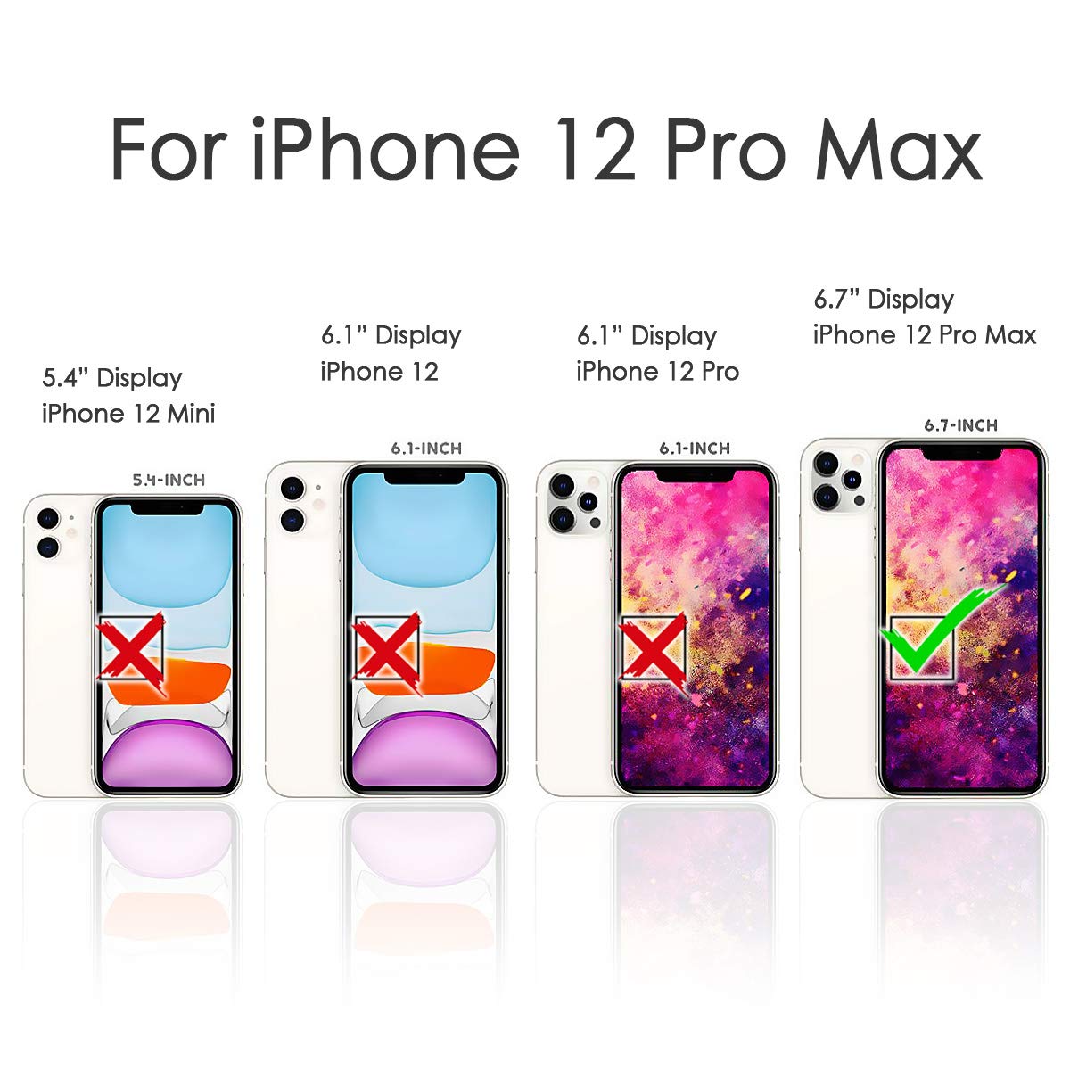Premium Flip Wallet Phone Case for iPhone 12 Pro Max - Rainbow Unicorn Horse Design (A21940) | Stylish Protective Cover with Card Slots | Perfect for Everyday Use, Travel & Gift Giving