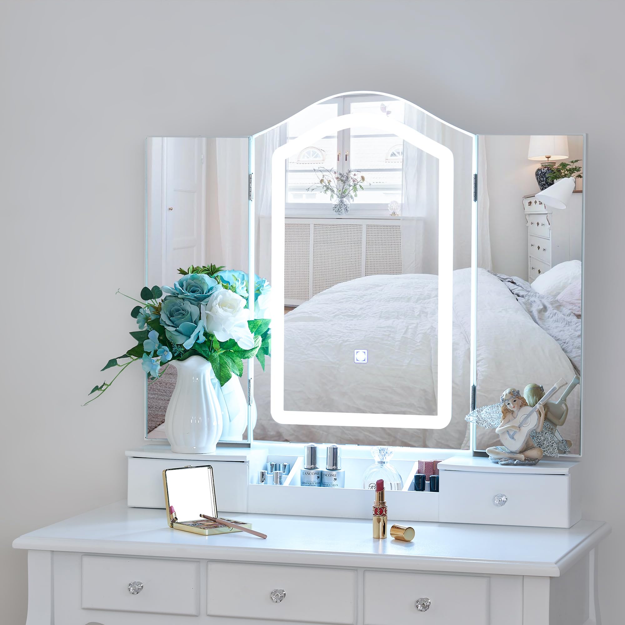 BEWISHOME LED Vanity Mirror with Lights - Adjustable Brightness Makeup Mirror with Light Kit for Makeup, Skincare, and Dressing Room - Perfect for Home, Salon, and Professional Use