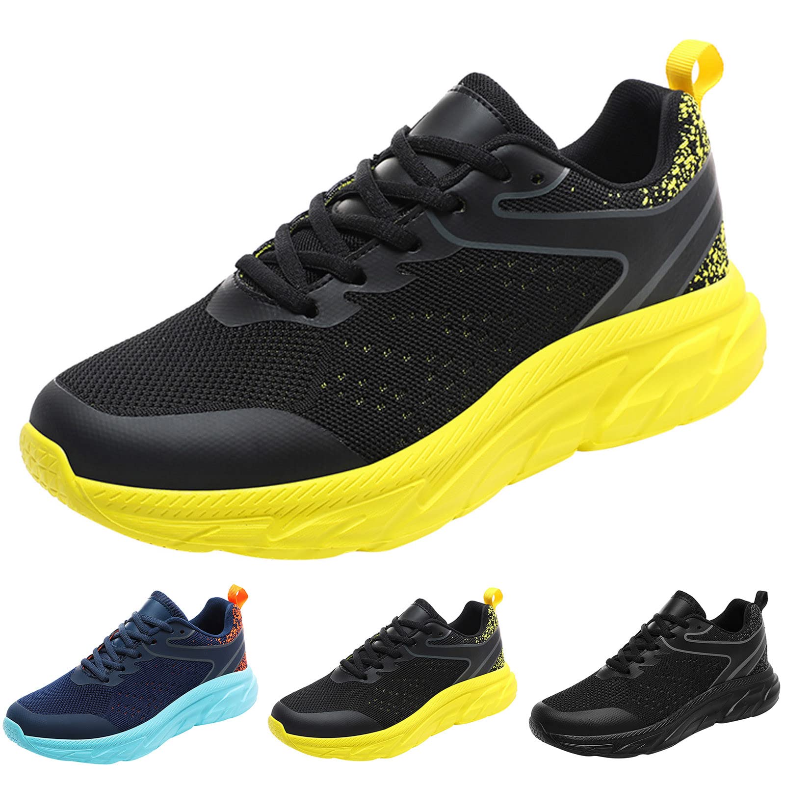 **Men's Lightweight Breathable Running Shoes - Summer Hiking & Trekking Trainers for Jogging, Gym & Outdoor Sports - Comfortable Black Athletic Shoes for Men**