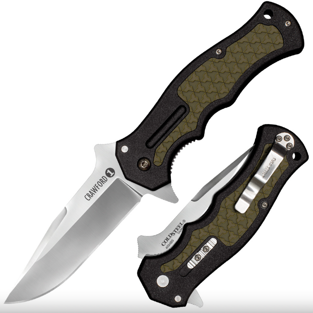 Cold Steel CS 20MWC Wes Crawford Plain Blade Flipper Knife with Zy-Ex Handles - EDC, Outdoor, Camping & Survival Tool (2019 Model)