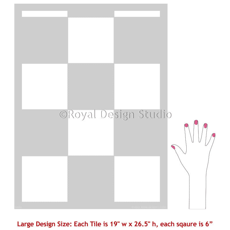Check It Out Tile Stencil - Reusable DIY Ceramic & Mosaic Tile Painting Template for Home Decor, Bathroom & Kitchen Backsplash - Perfect for Crafting, Wall Art & Floor Design Projects